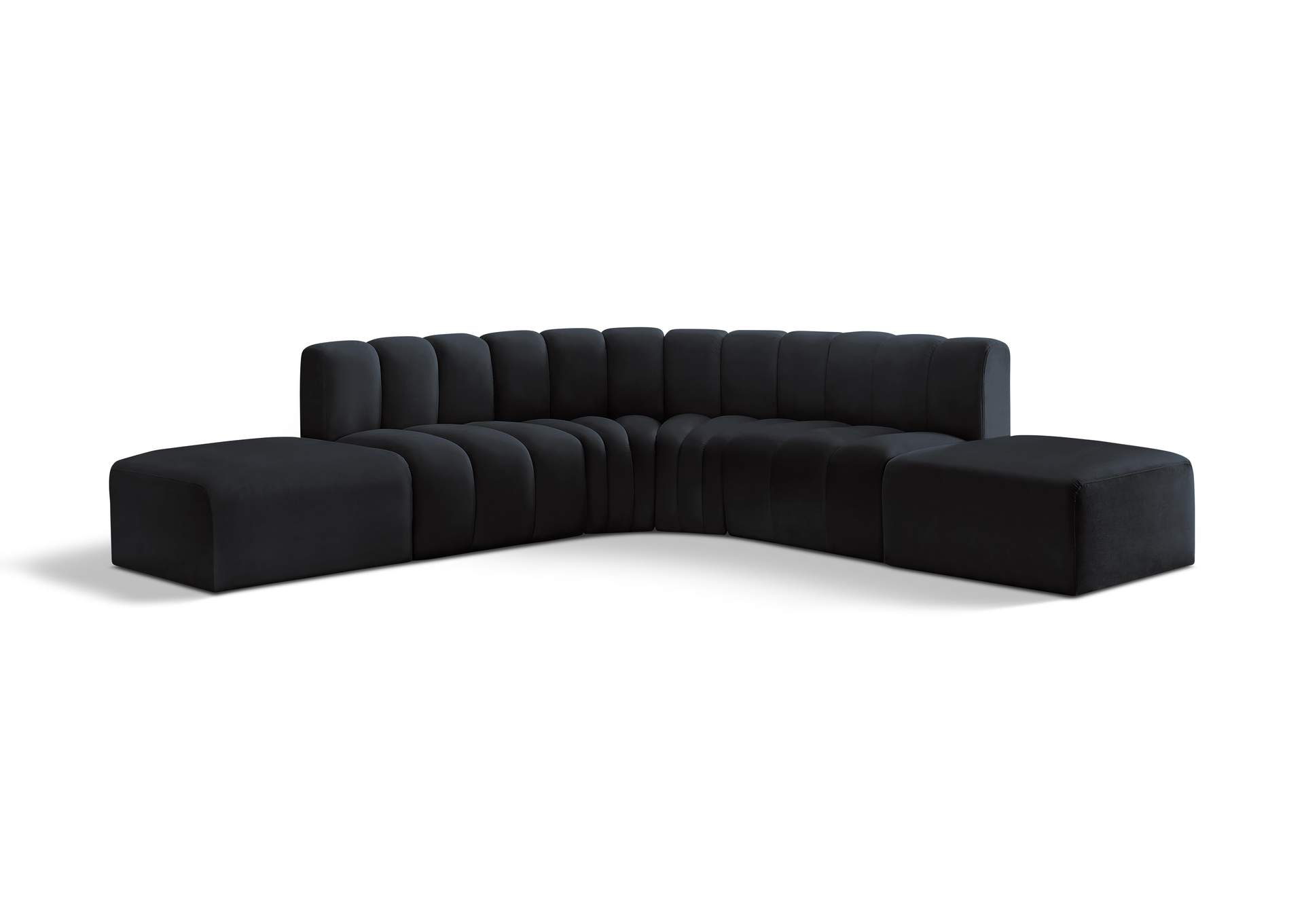 Arc Black Velvet Modular Sofa,Meridian Furniture