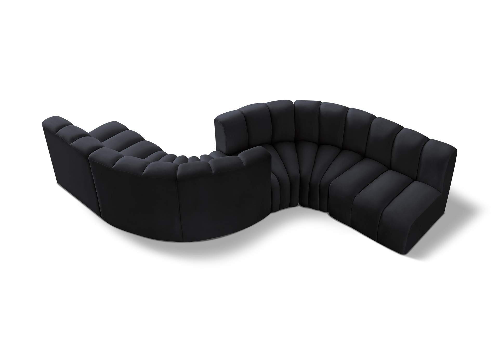 Arc Black Velvet Modular Sofa,Meridian Furniture