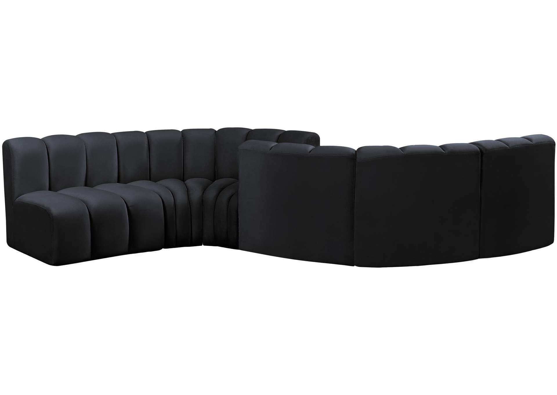 Arc Black Velvet Modular Sofa,Meridian Furniture