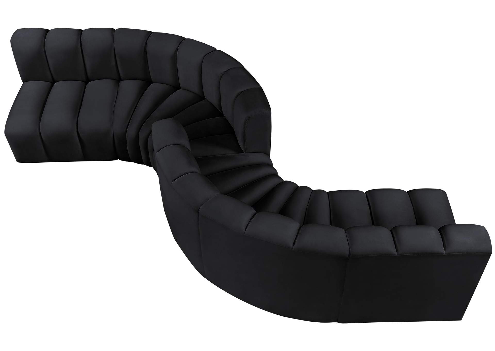 Arc Black Velvet Modular Sofa,Meridian Furniture