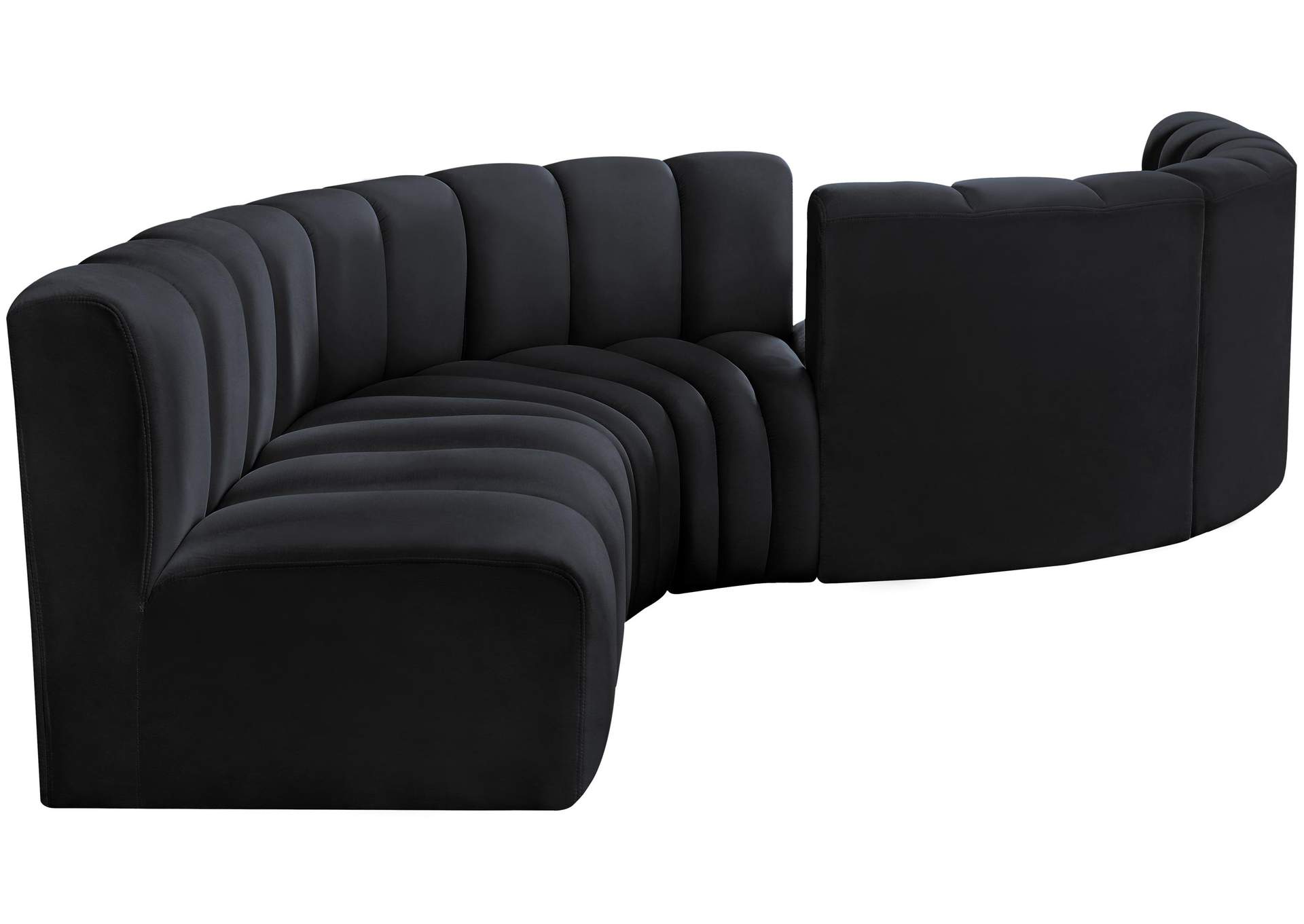 Arc Black Velvet Modular Sofa,Meridian Furniture