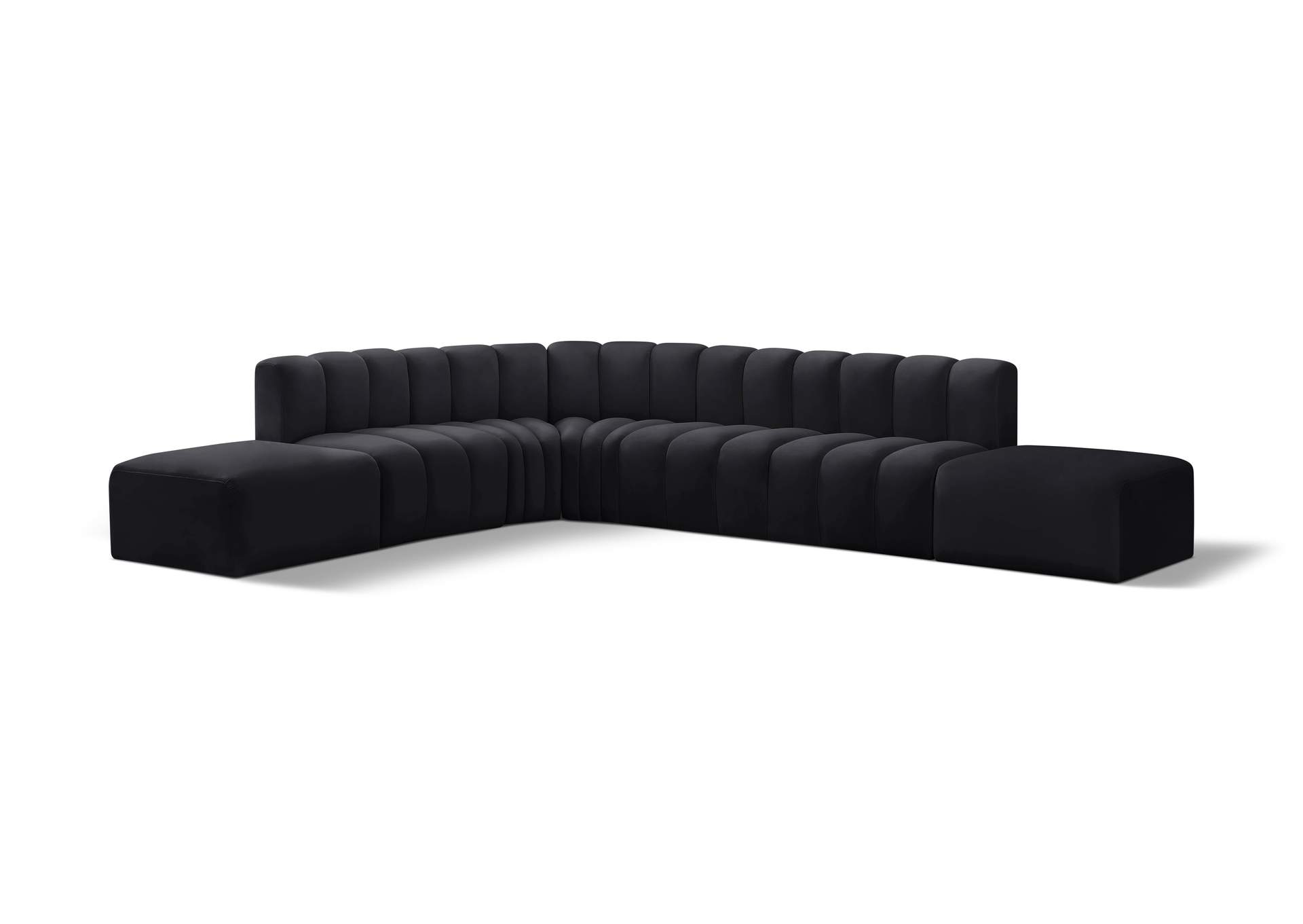 Arc Black Velvet Modular Sofa,Meridian Furniture