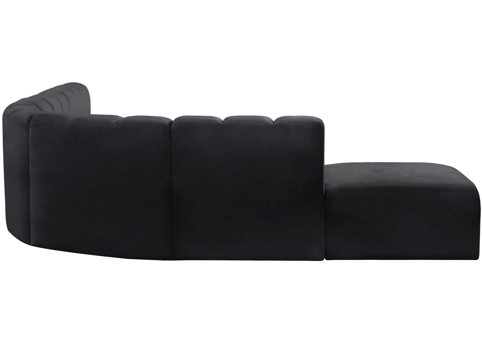 Arc Black Velvet Modular Sofa,Meridian Furniture