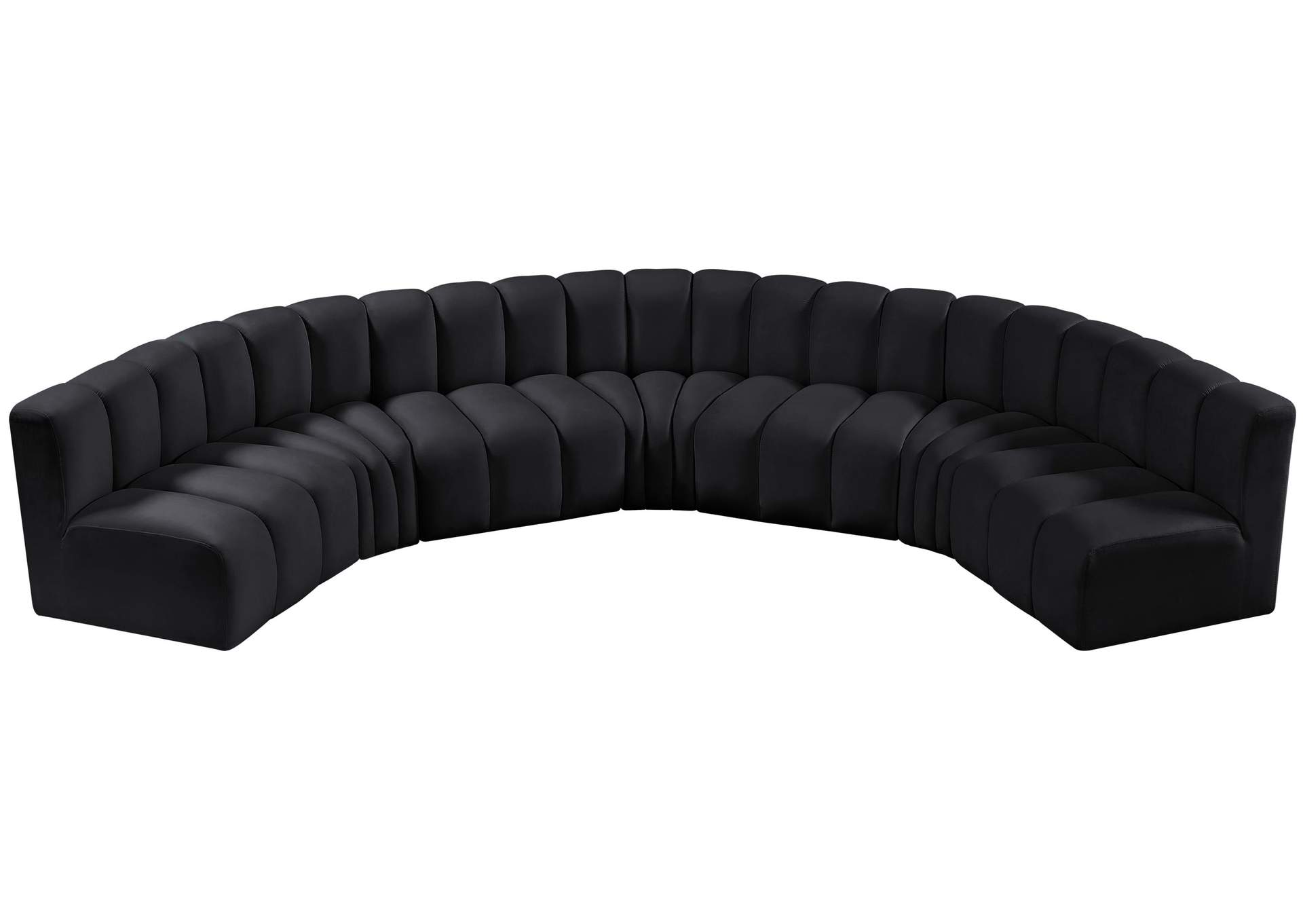 Arc Black Velvet Modular Sofa,Meridian Furniture