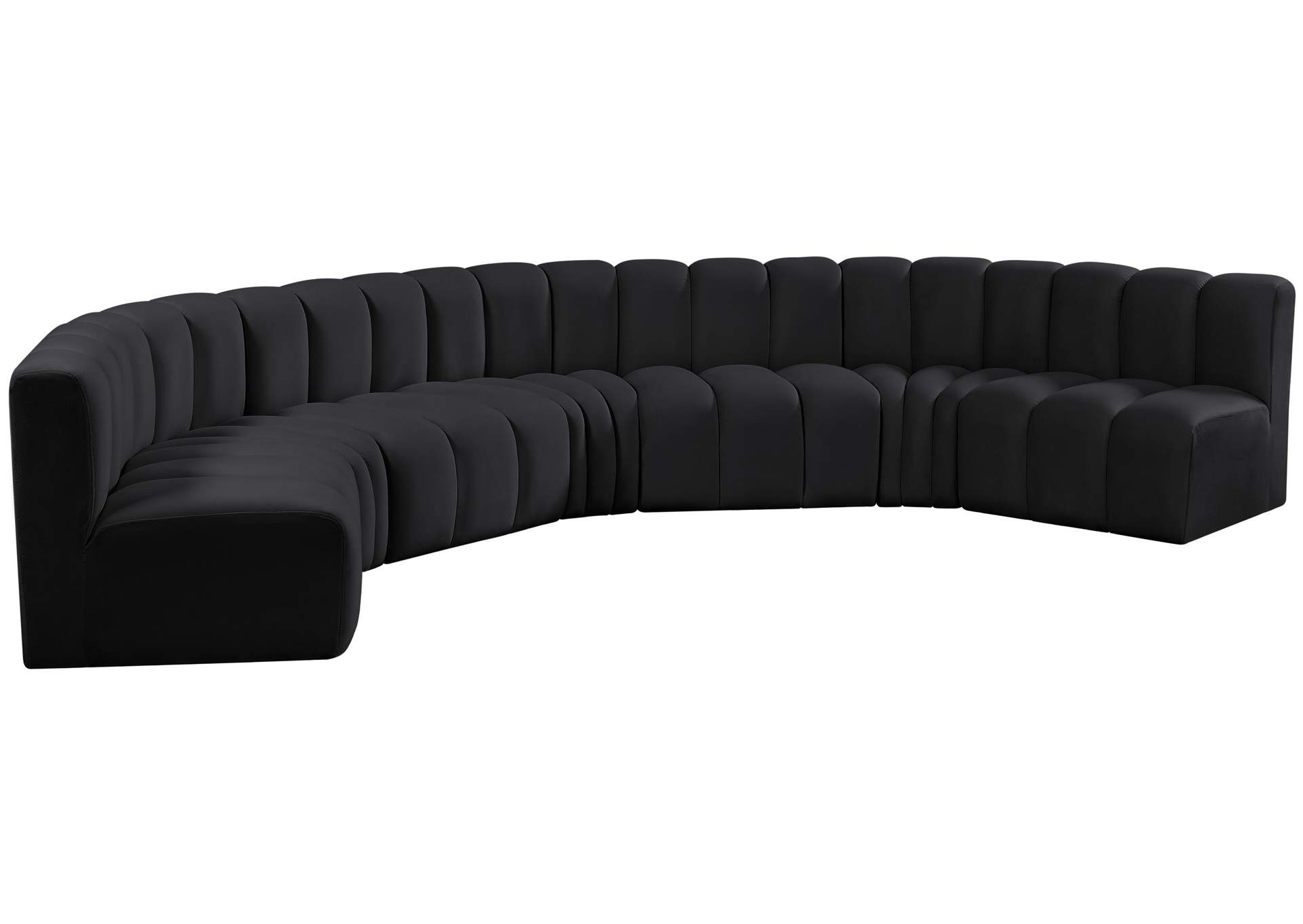 Arc Black Velvet Modular Sofa,Meridian Furniture