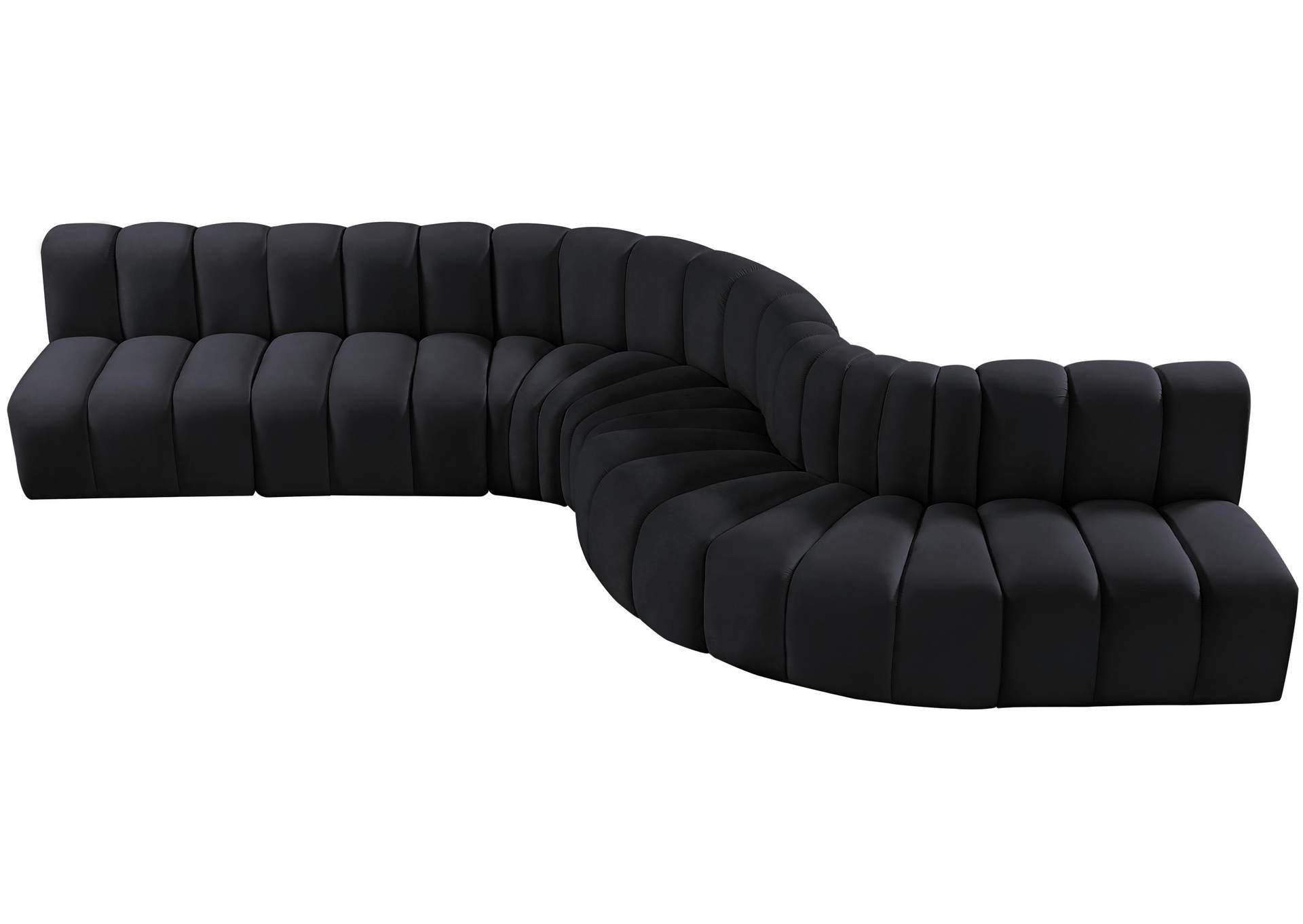 Arc Black Velvet Modular Sofa,Meridian Furniture