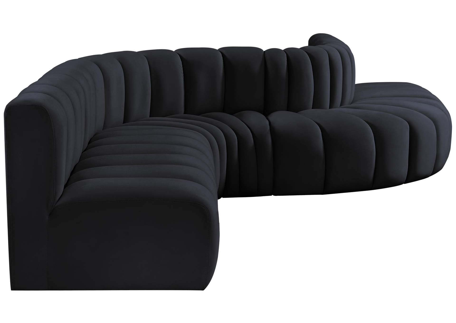 Arc Black Velvet Modular Sofa,Meridian Furniture