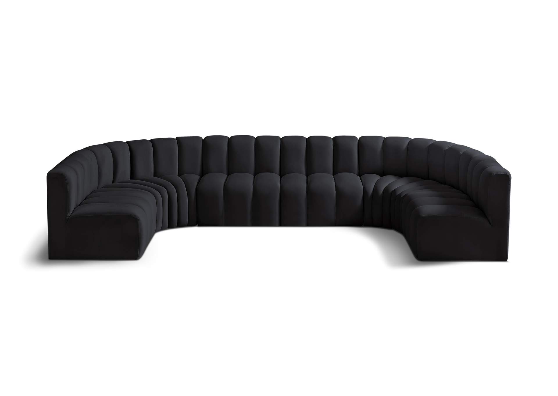 Arc Black Velvet Modular Sofa,Meridian Furniture