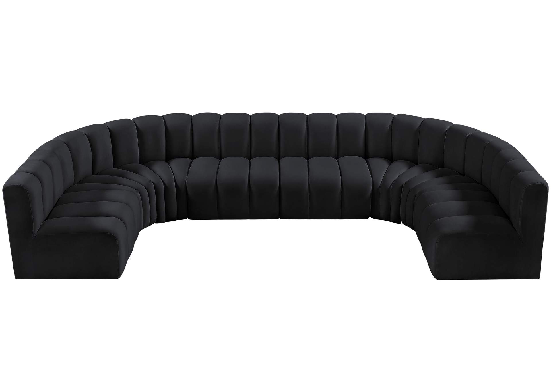 Arc Black Velvet Modular Sofa,Meridian Furniture