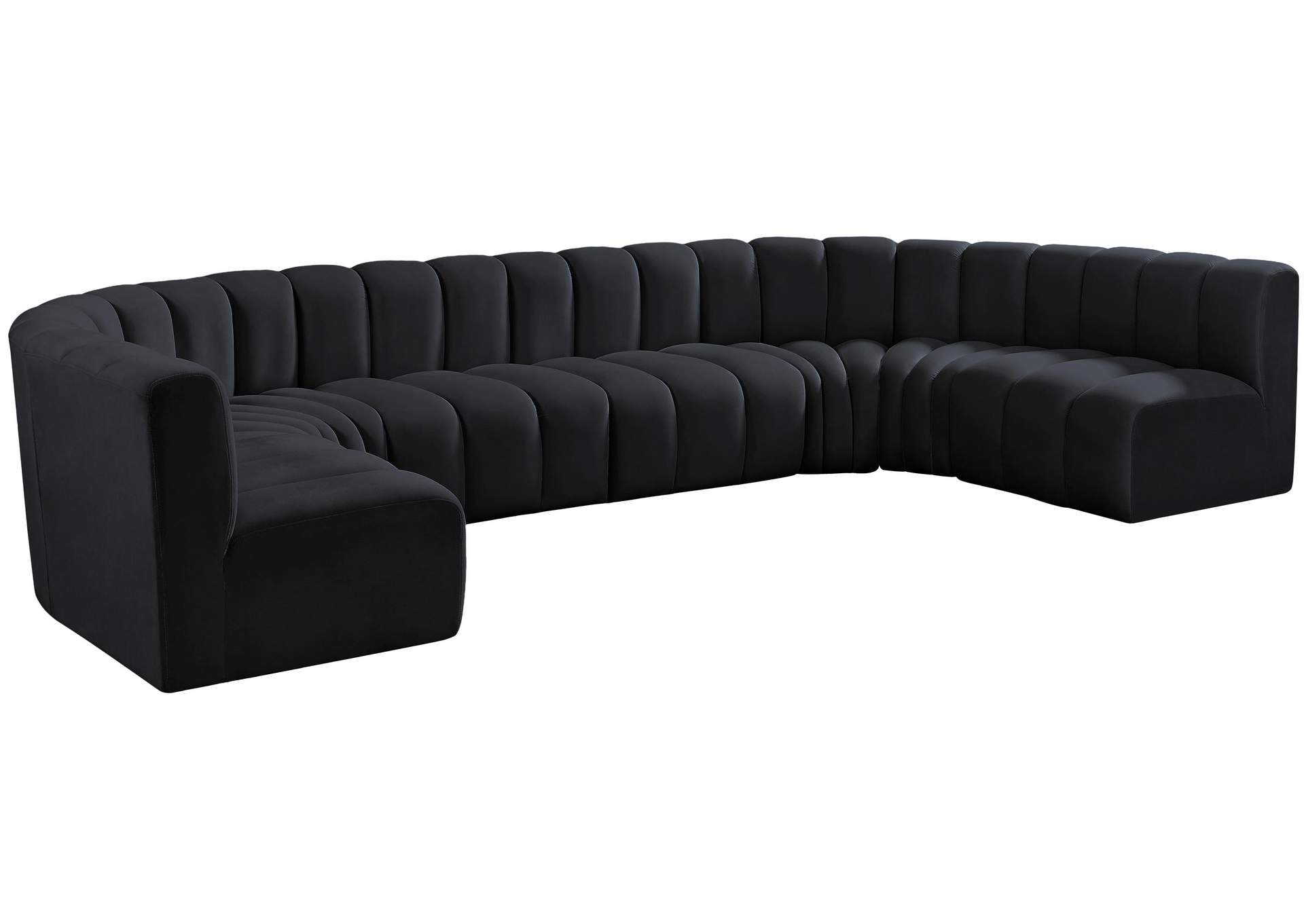 Arc Black Velvet Modular Sofa,Meridian Furniture