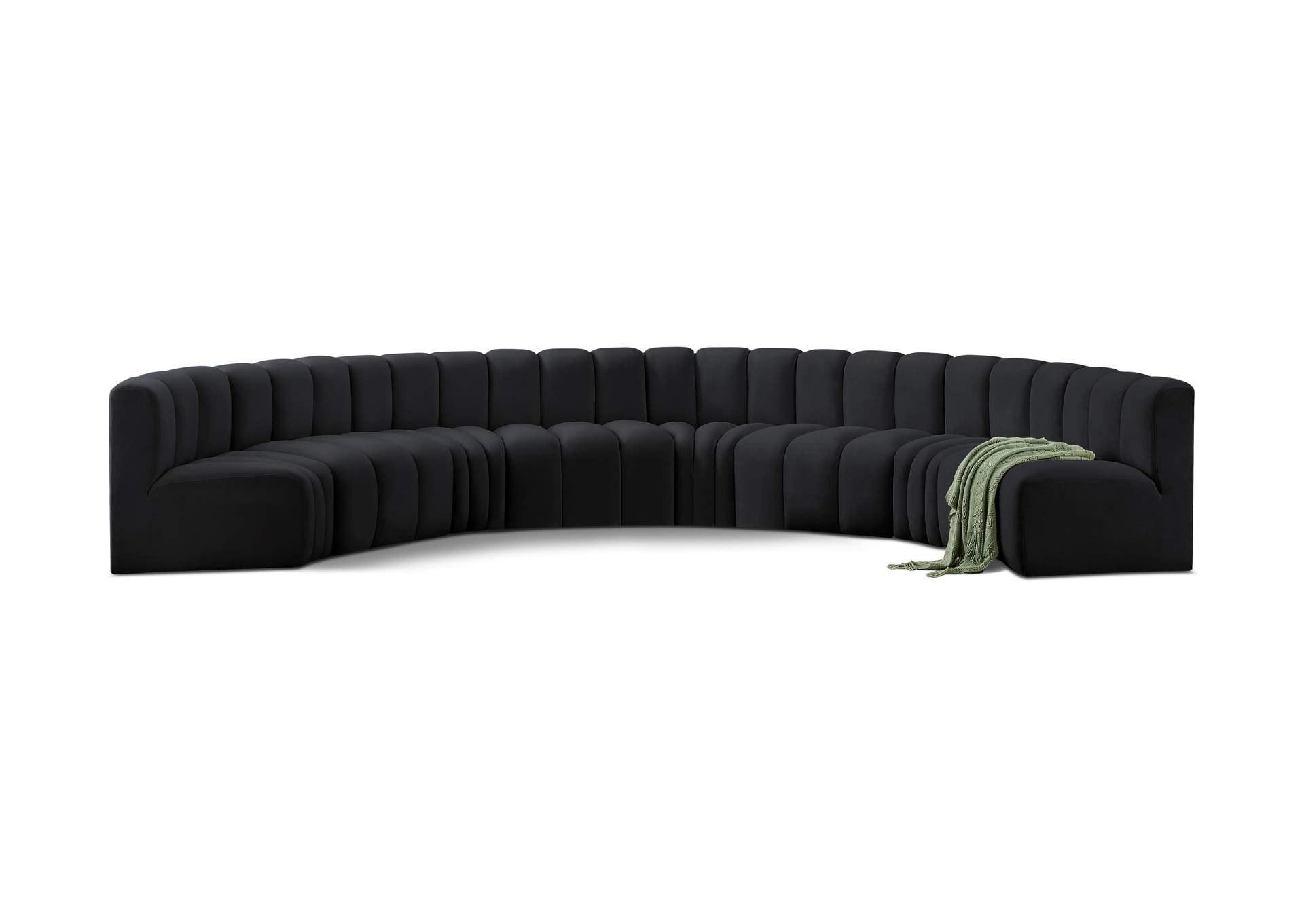 Arc Black Velvet Modular Sofa,Meridian Furniture