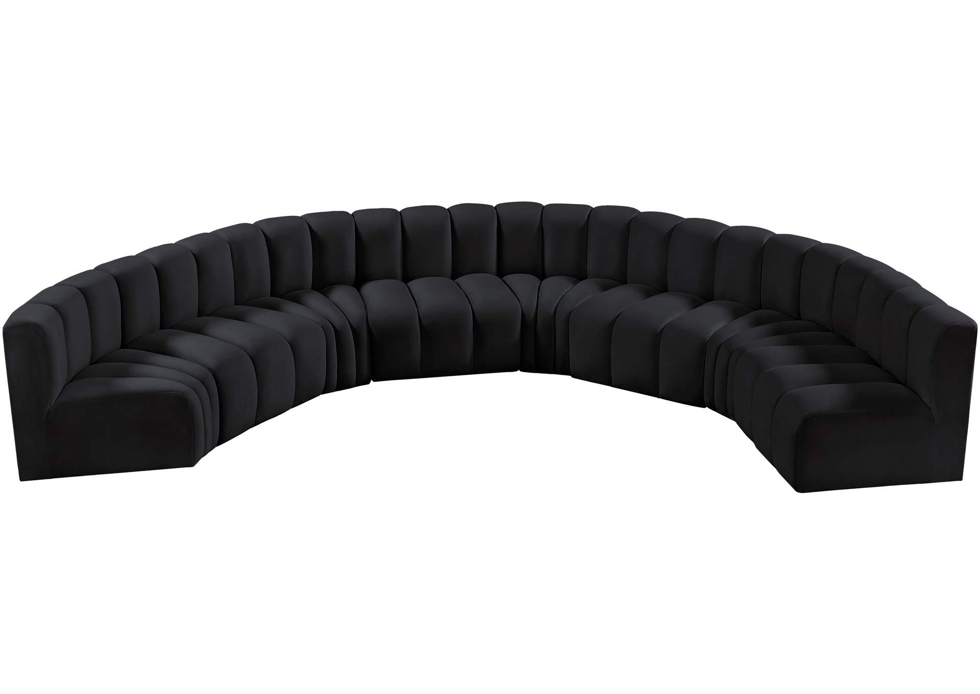 Arc Black Velvet Modular Sofa,Meridian Furniture