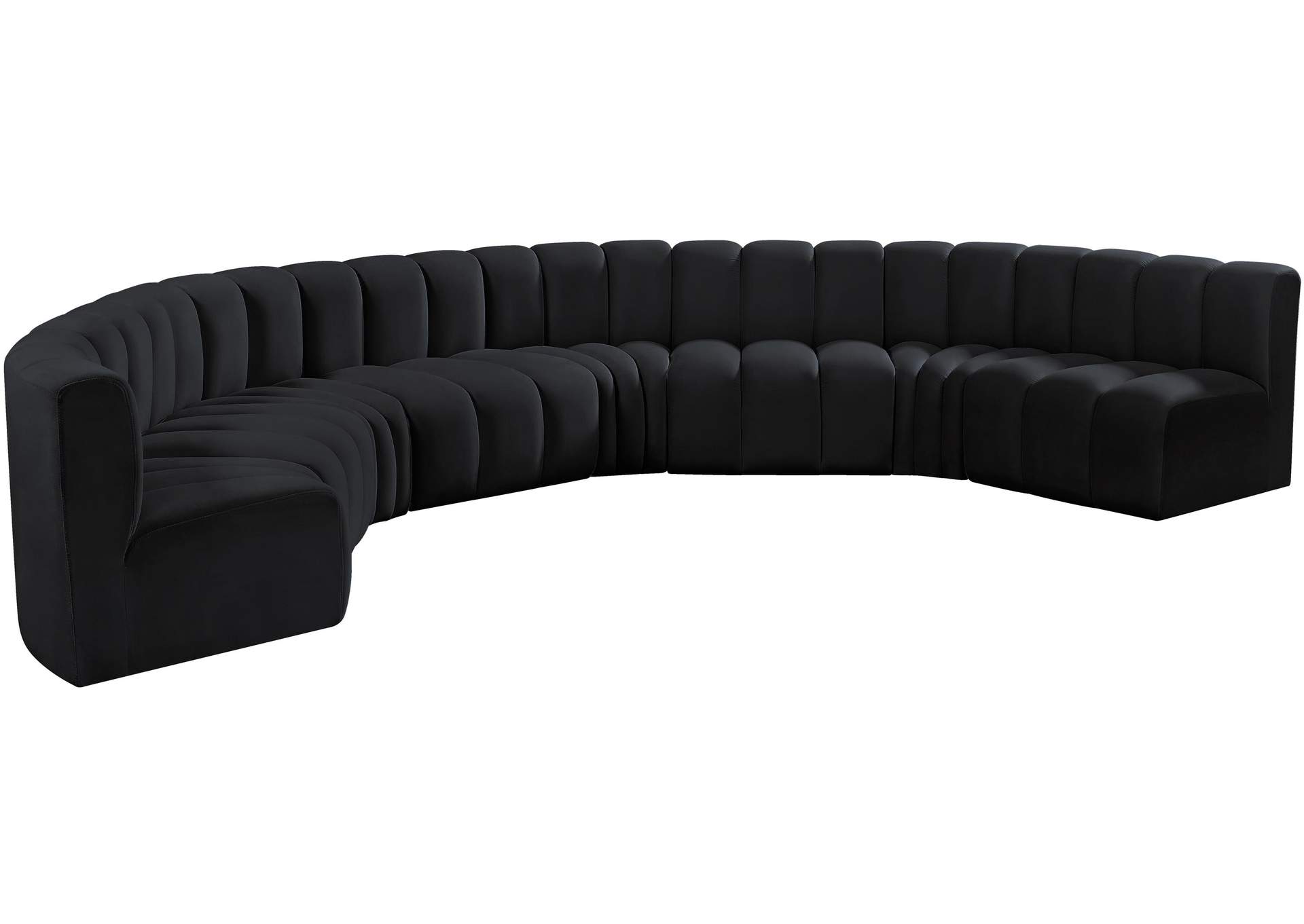 Arc Black Velvet Modular Sofa,Meridian Furniture