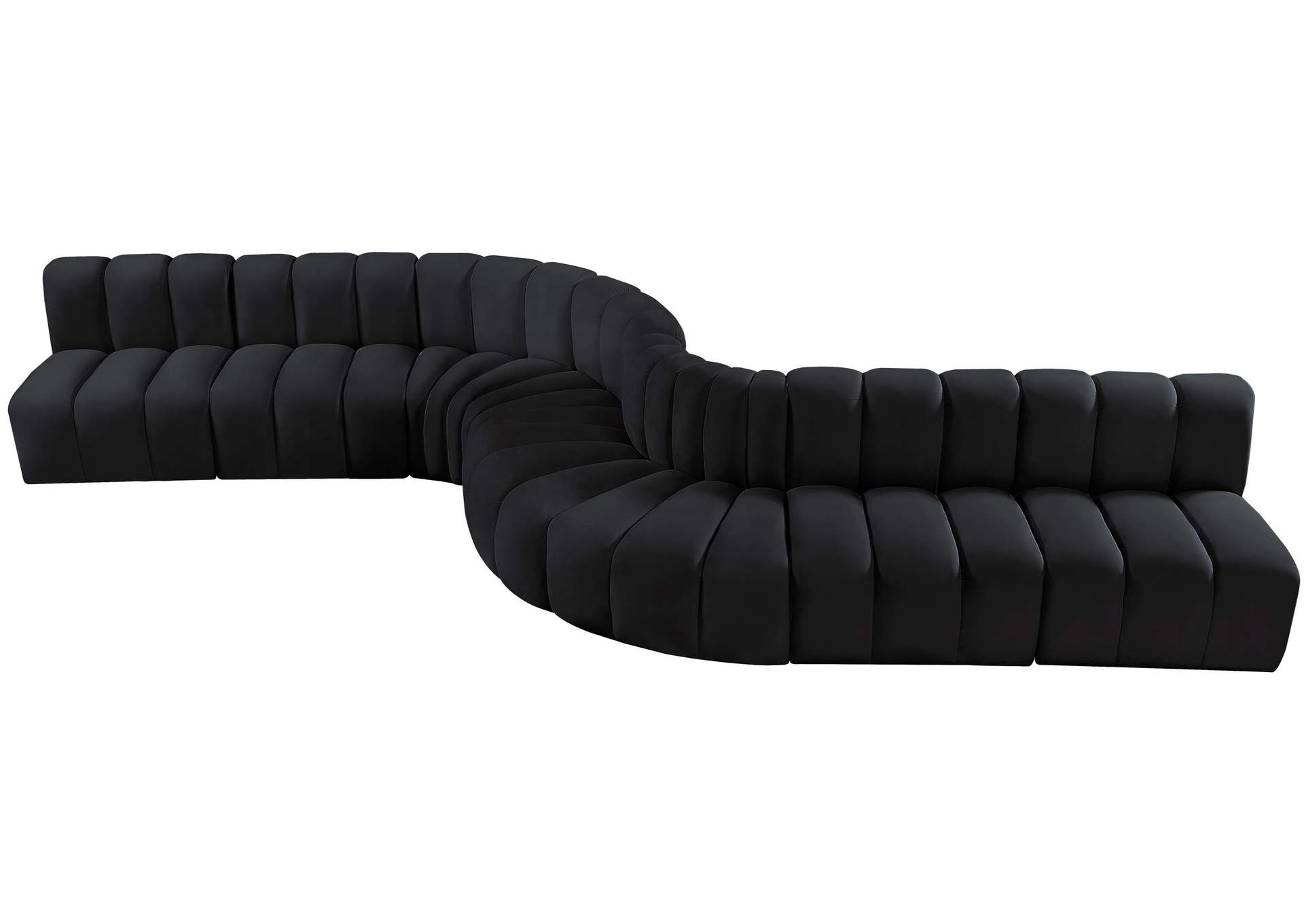 Arc Black Velvet Modular Sofa,Meridian Furniture