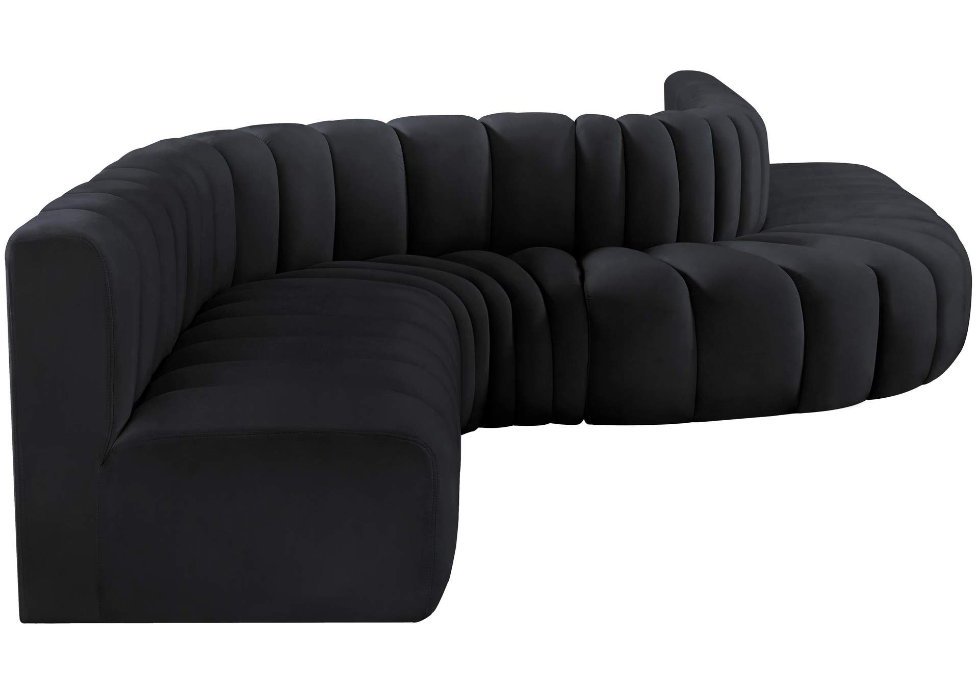 Arc Black Velvet Modular Sofa,Meridian Furniture