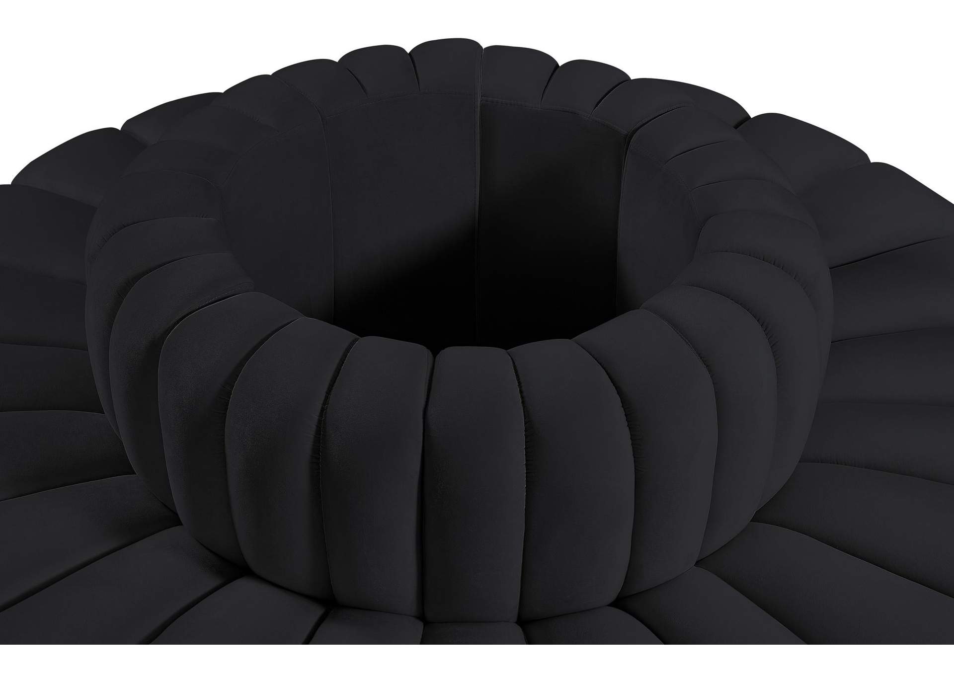 Arc Black Velvet Modular Sofa,Meridian Furniture