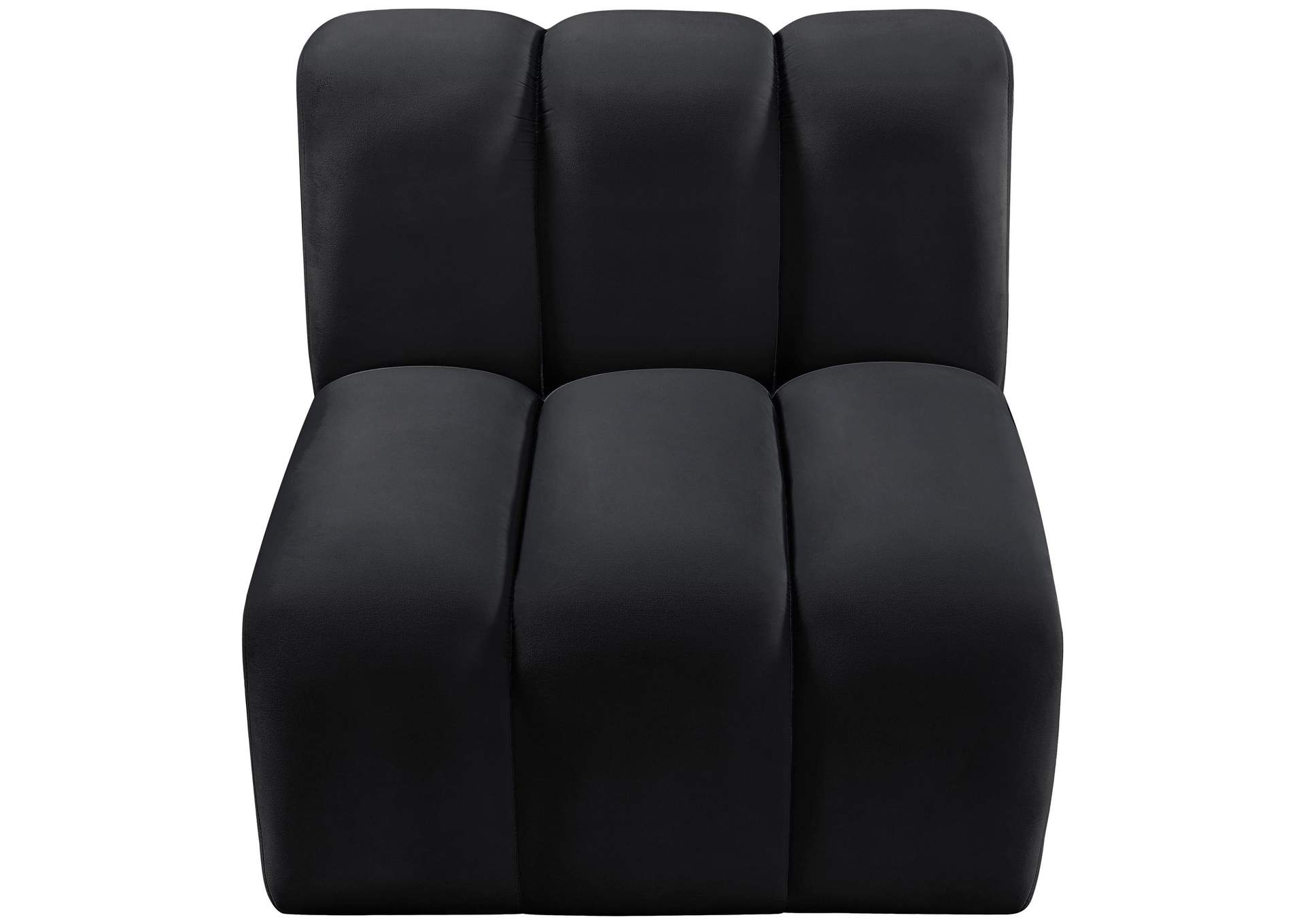 Arc Black Velvet Straight Chair,Meridian Furniture