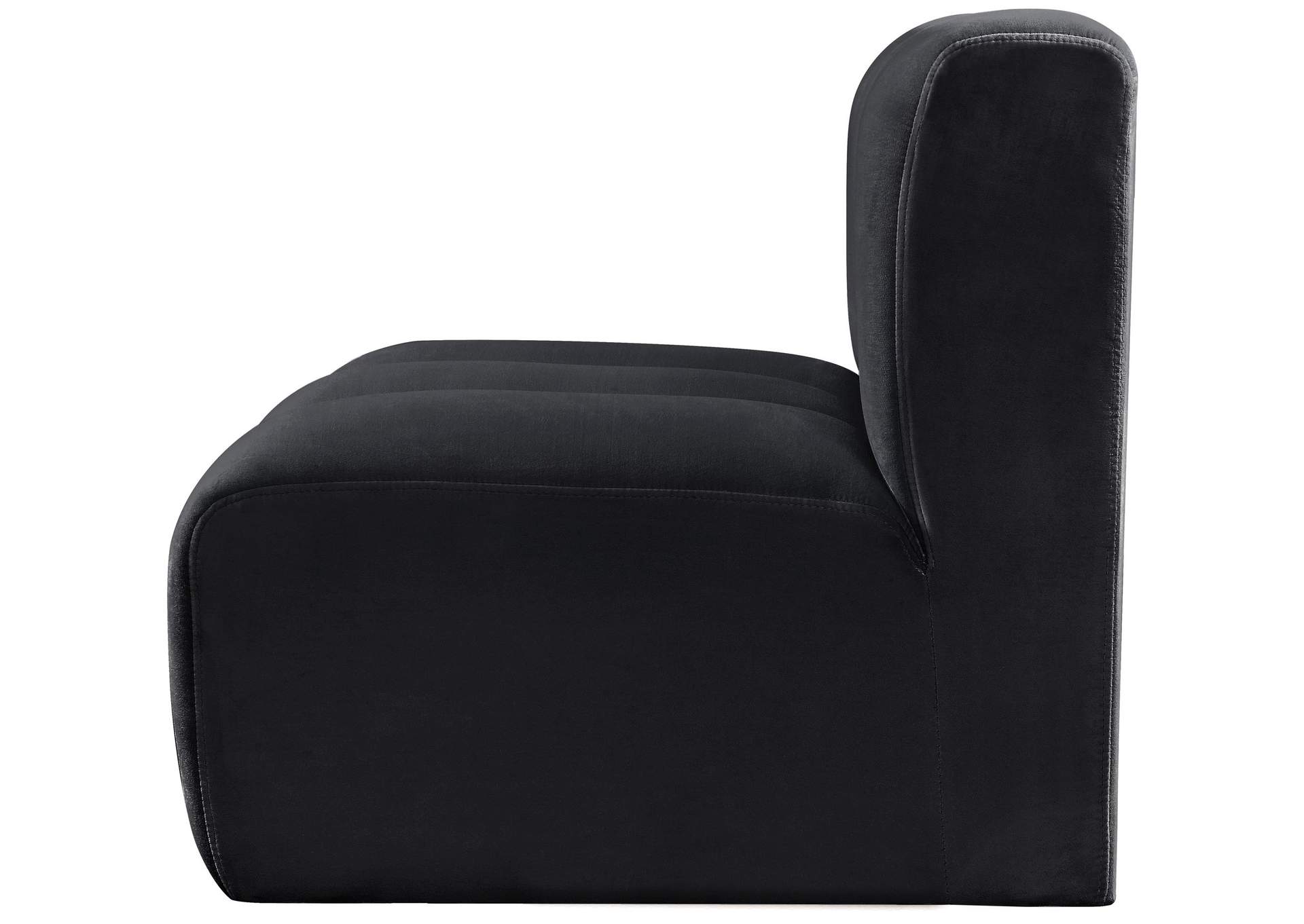 Arc Black Velvet Straight Chair,Meridian Furniture