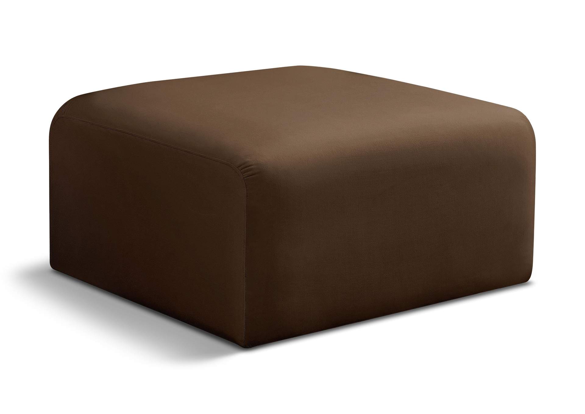 Arc Brown Velvet Ottoman,Meridian Furniture