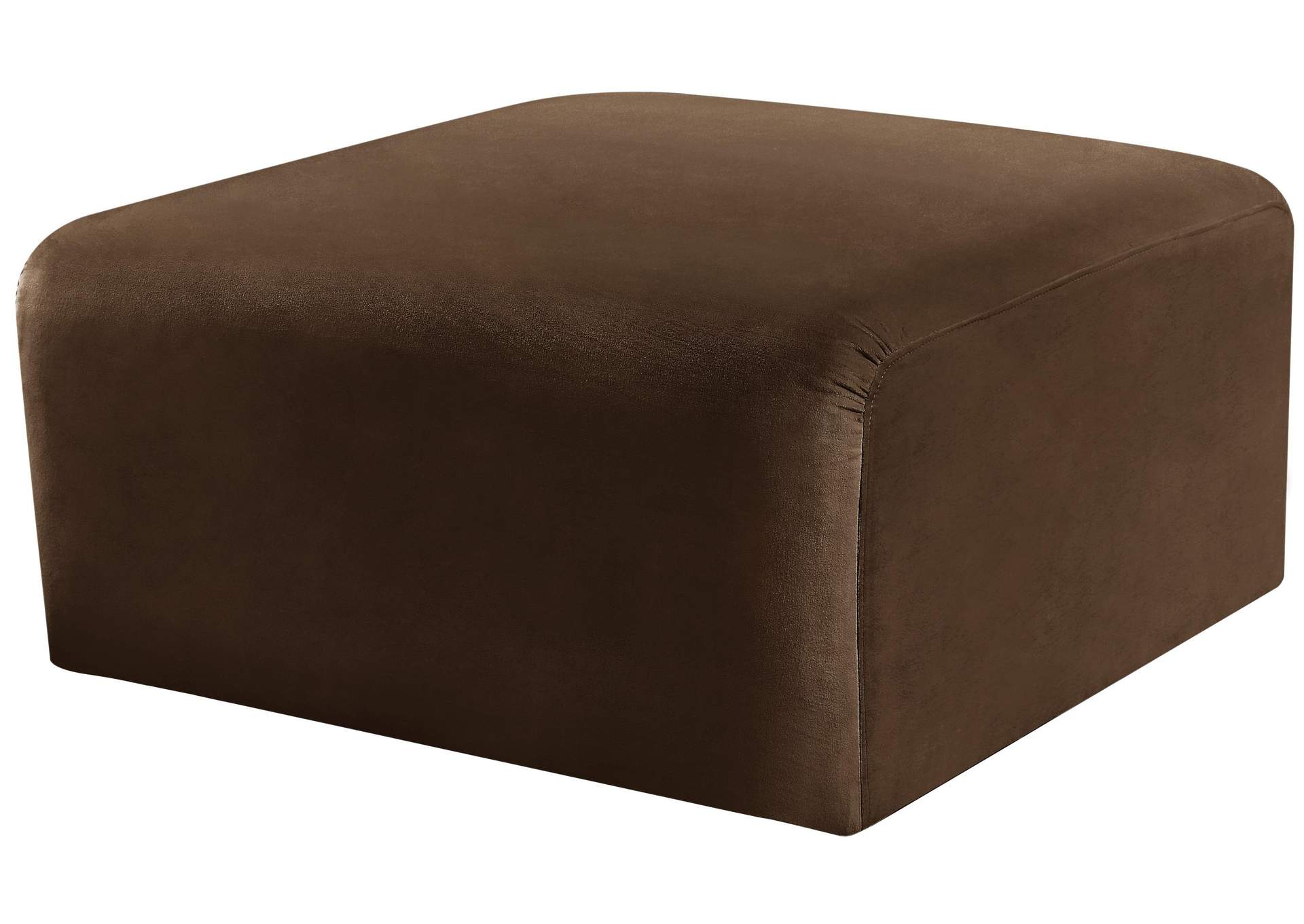 Arc Brown Velvet Ottoman,Meridian Furniture