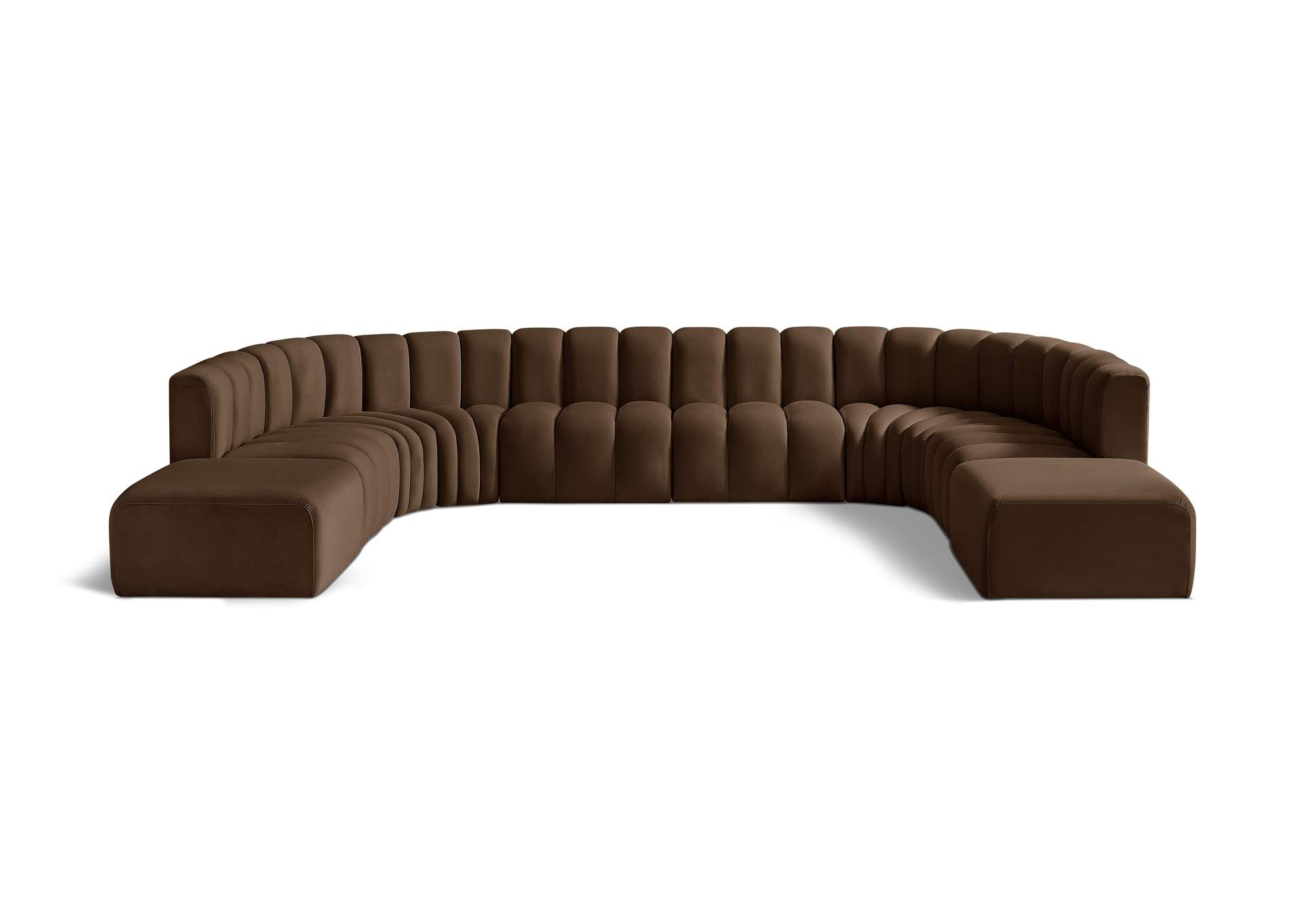 Arc Brown Velvet Modular Sofa,Meridian Furniture