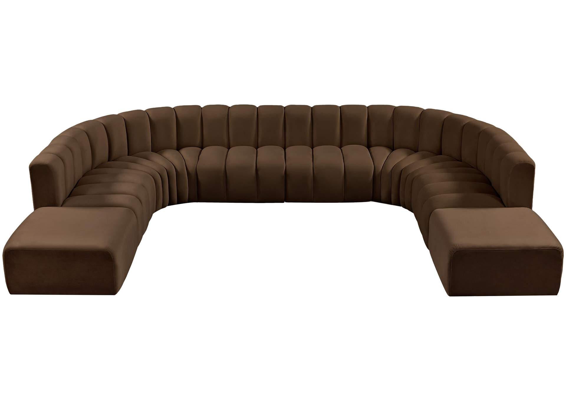 Arc Brown Velvet Modular Sofa,Meridian Furniture