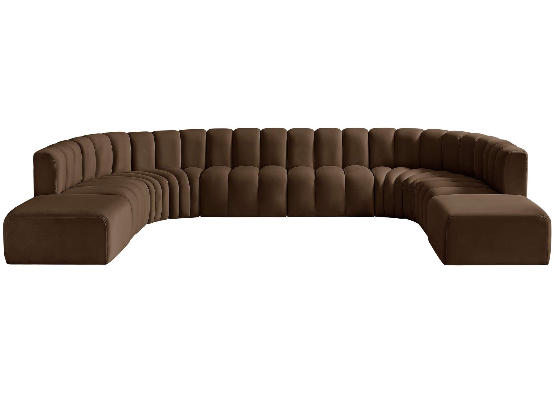 Arc Brown Velvet Modular Sofa,Meridian Furniture