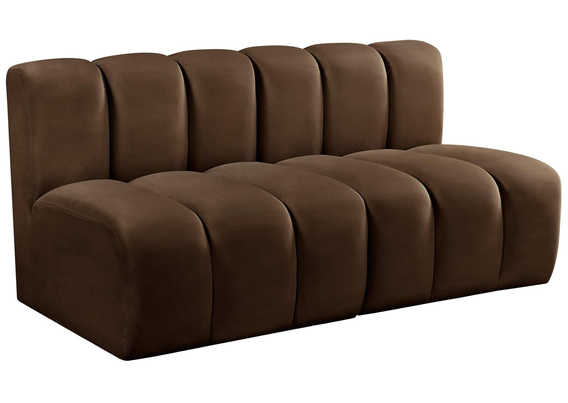 Arc Brown Velvet Modular Sofa,Meridian Furniture