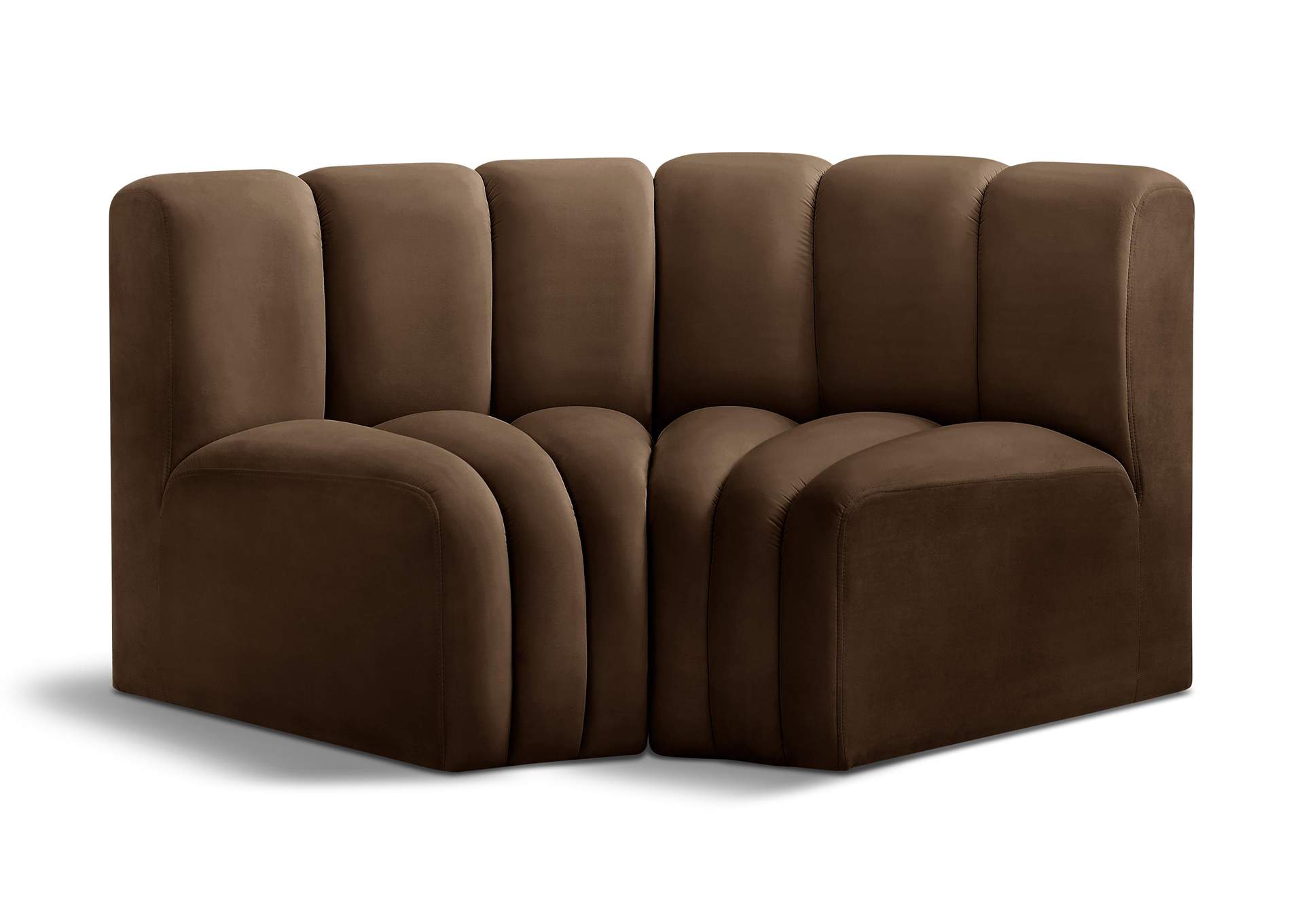 Arc Brown Velvet Modular Sofa,Meridian Furniture