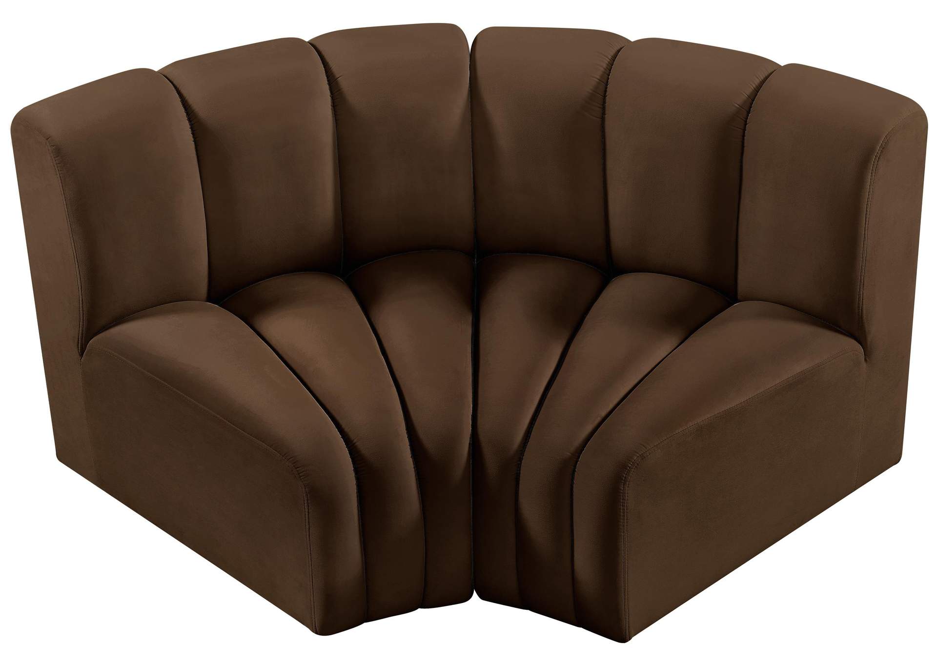 Arc Brown Velvet Modular Sofa,Meridian Furniture