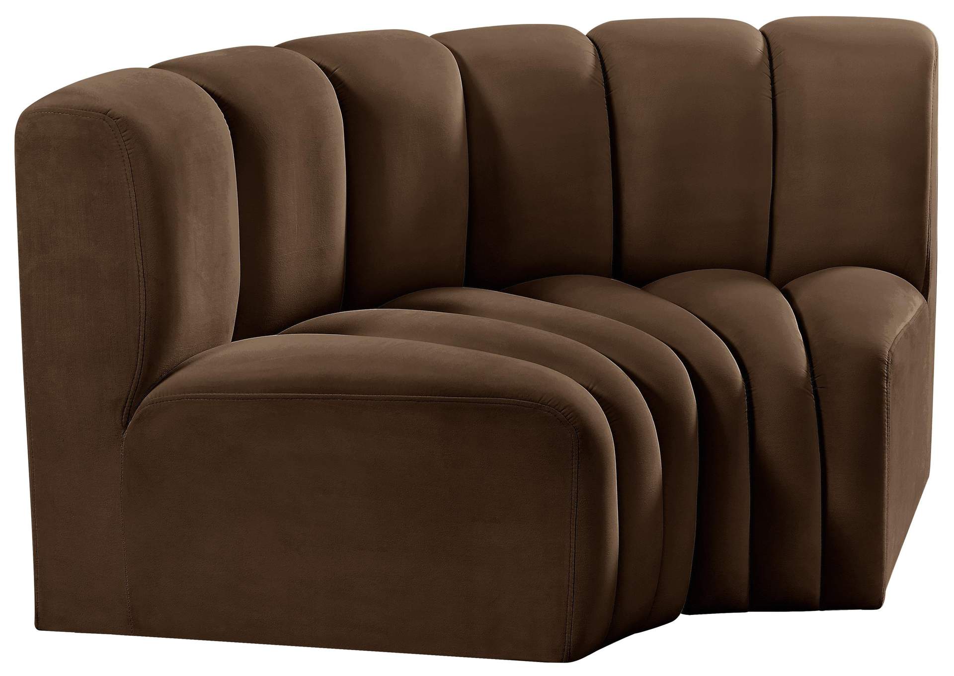 Arc Brown Velvet Modular Sofa,Meridian Furniture