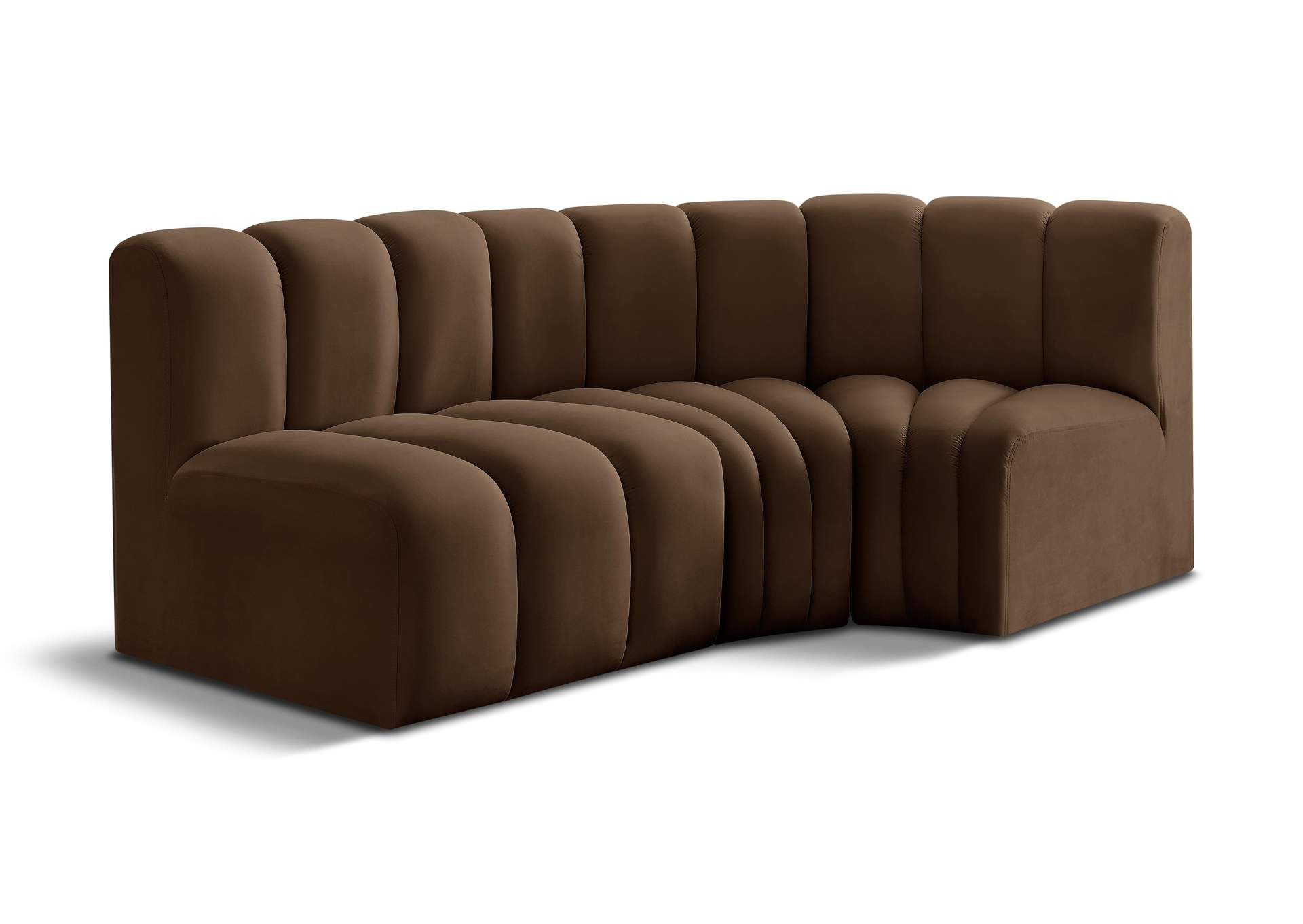 Arc Brown Velvet Modular Sofa,Meridian Furniture