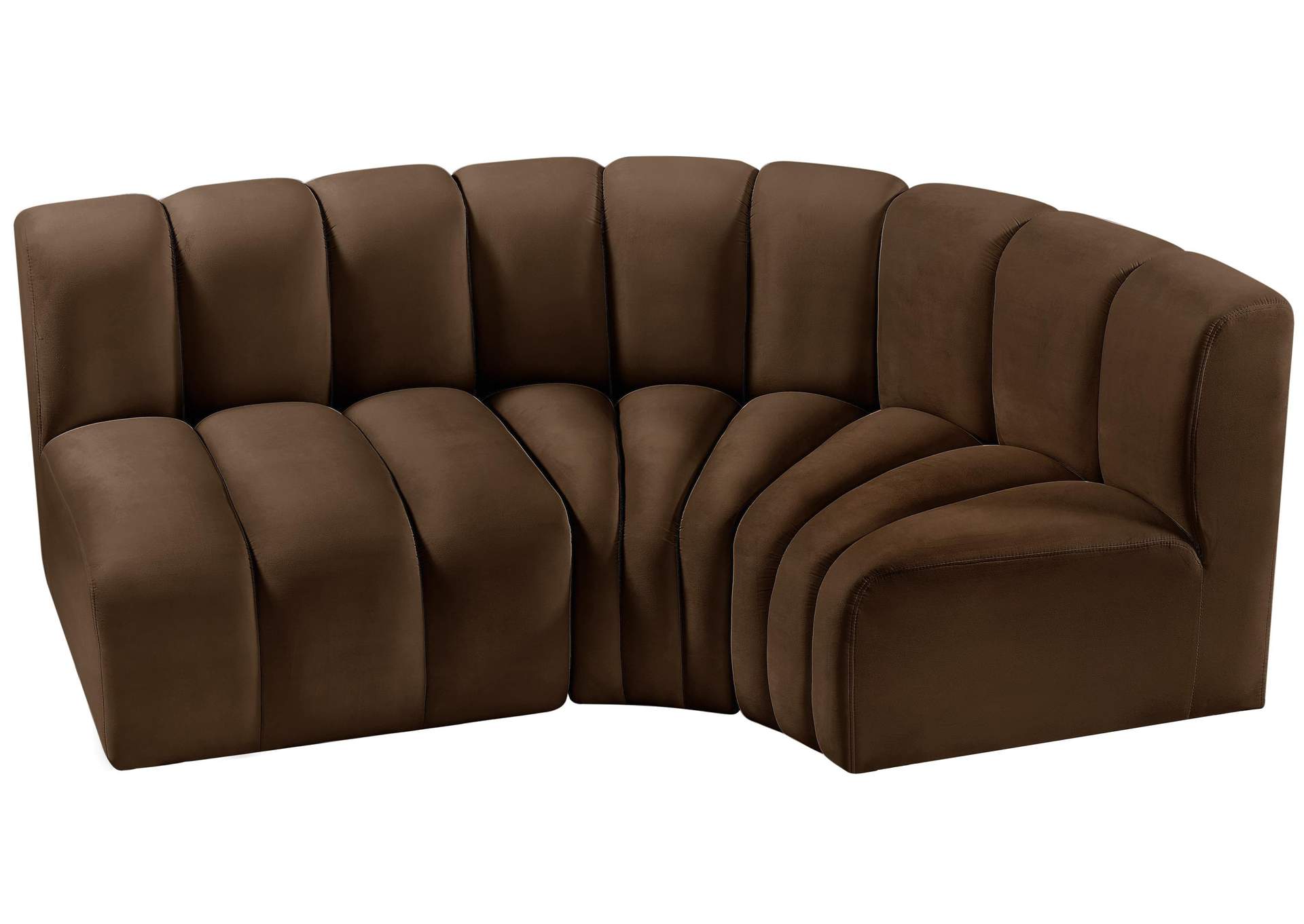 Arc Brown Velvet Modular Sofa,Meridian Furniture