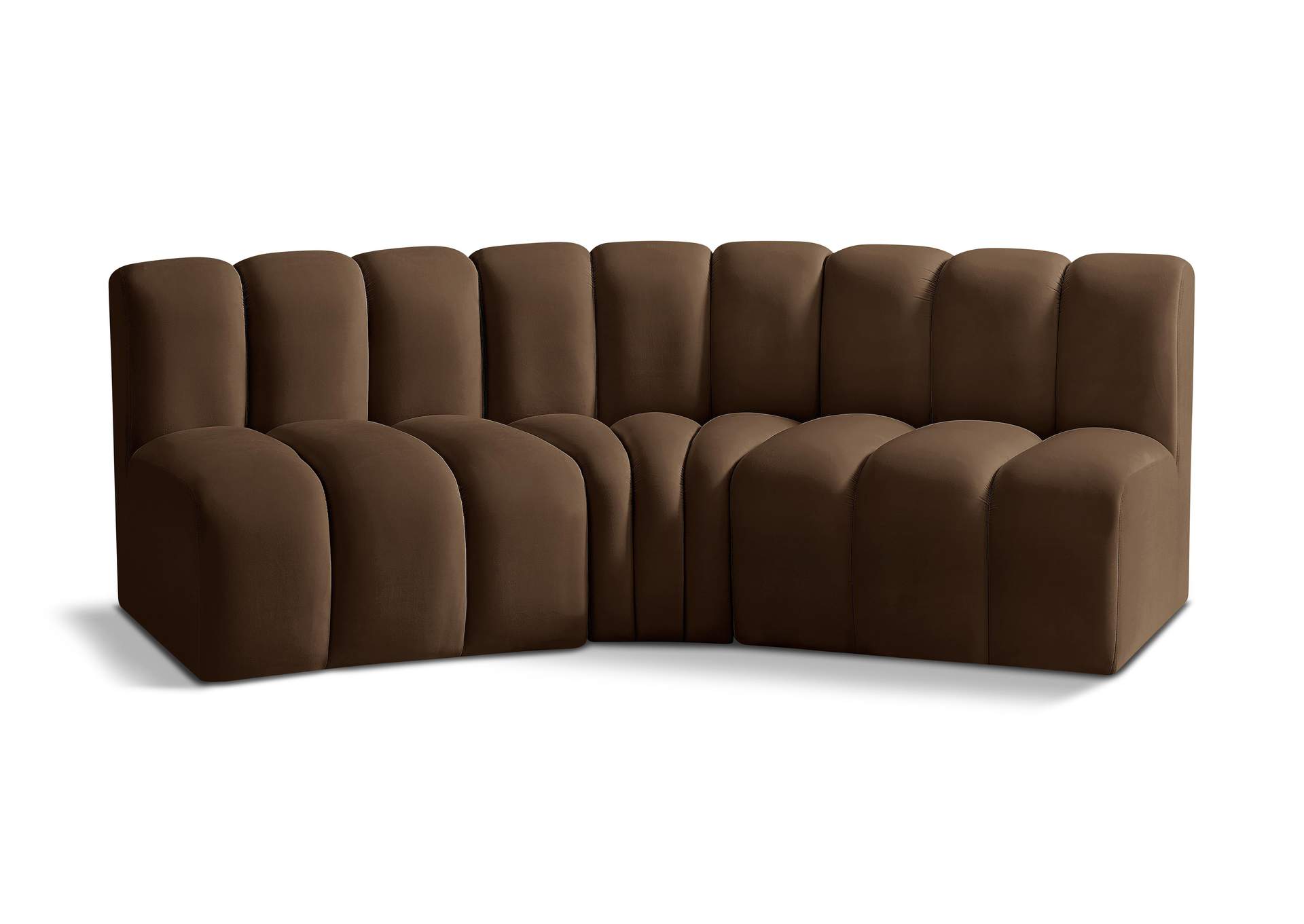 Arc Brown Velvet Modular Sofa,Meridian Furniture