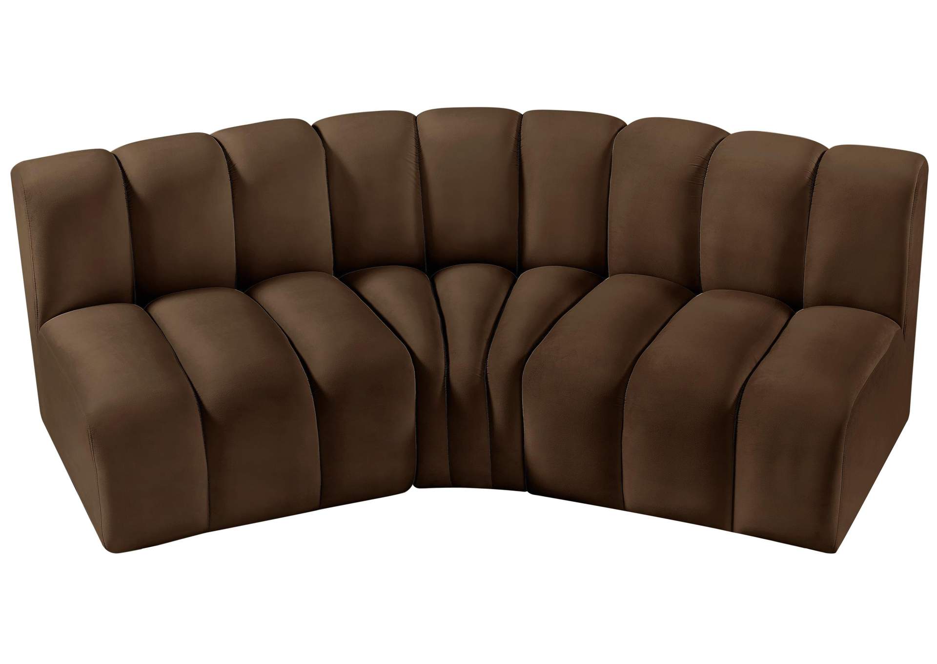 Arc Brown Velvet Modular Sofa,Meridian Furniture