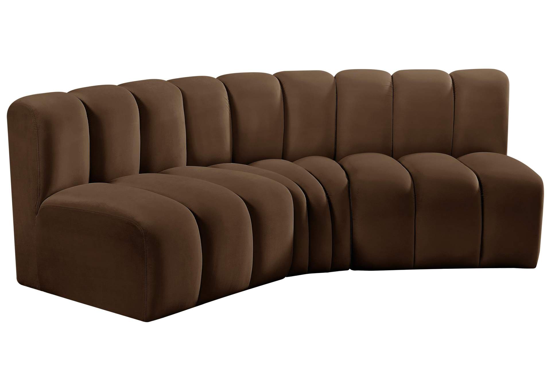 Arc Brown Velvet Modular Sofa,Meridian Furniture