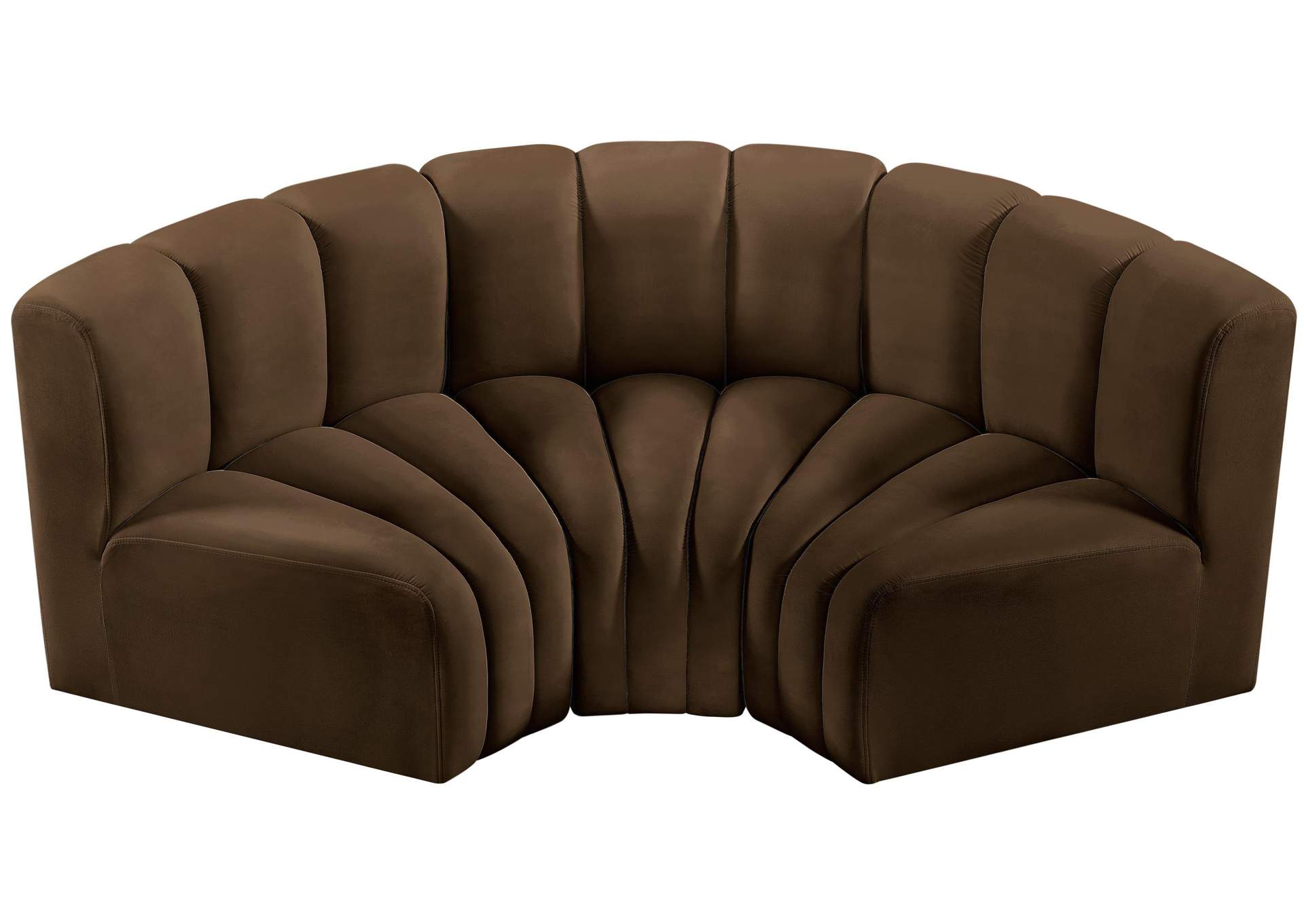 Arc Brown Velvet Modular Sofa,Meridian Furniture