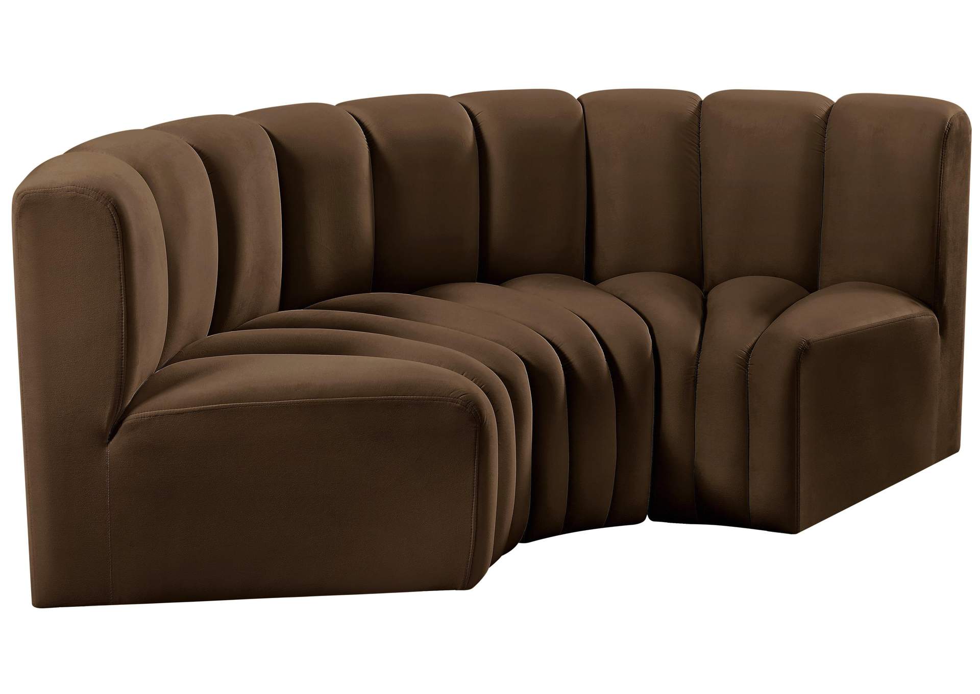 Arc Brown Velvet Modular Sofa,Meridian Furniture