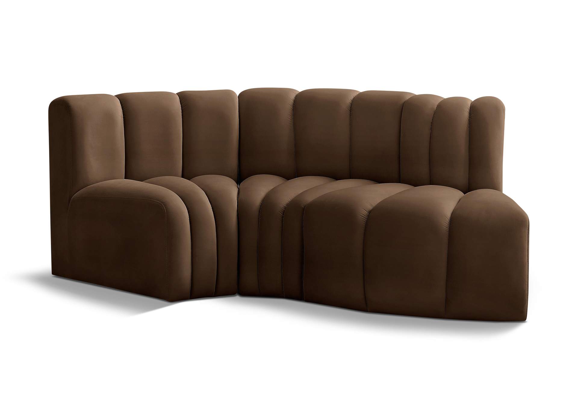 Arc Brown Velvet Modular Sofa,Meridian Furniture