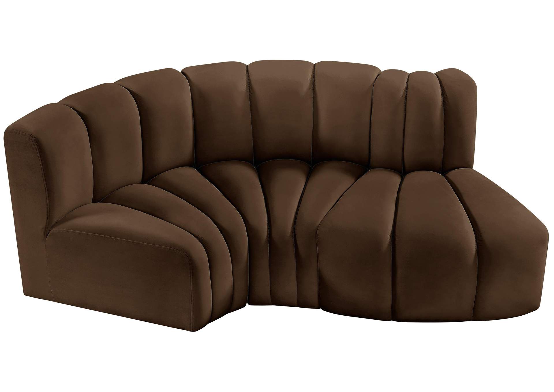 Arc Brown Velvet Modular Sofa,Meridian Furniture