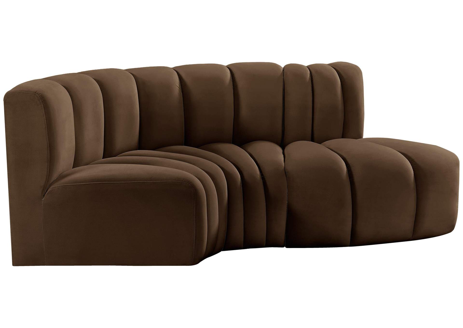 Arc Brown Velvet Modular Sofa,Meridian Furniture