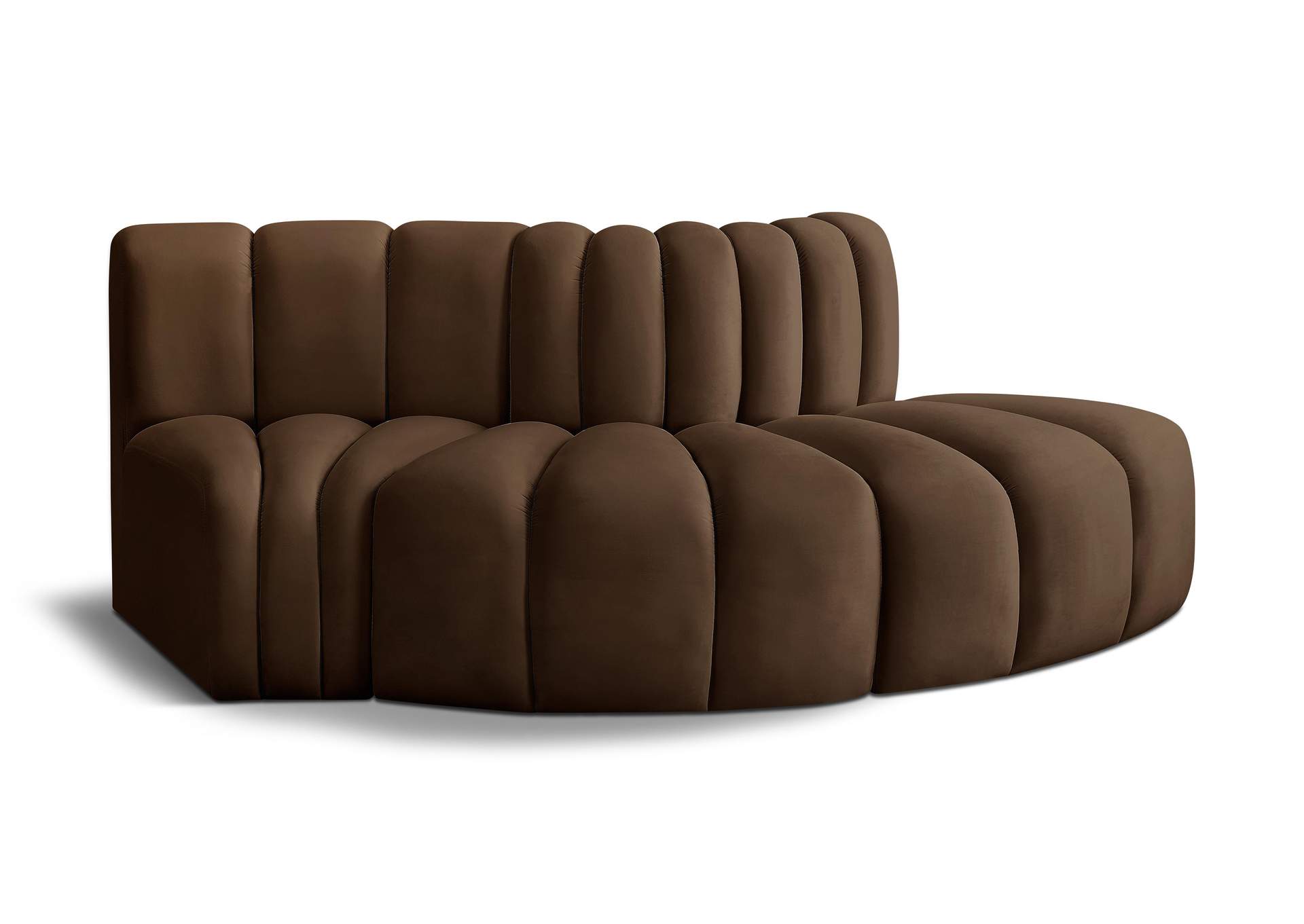 Arc Brown Velvet Modular Sofa,Meridian Furniture