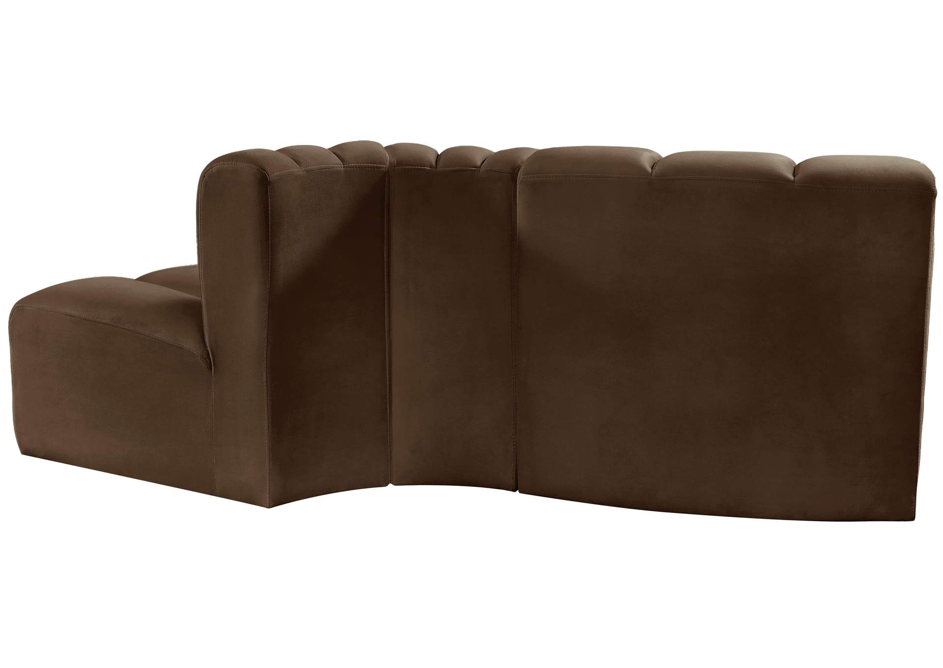 Arc Brown Velvet Modular Sofa,Meridian Furniture