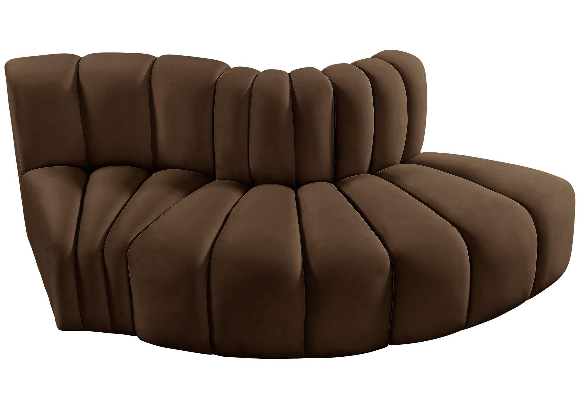 Arc Brown Velvet Modular Sofa,Meridian Furniture