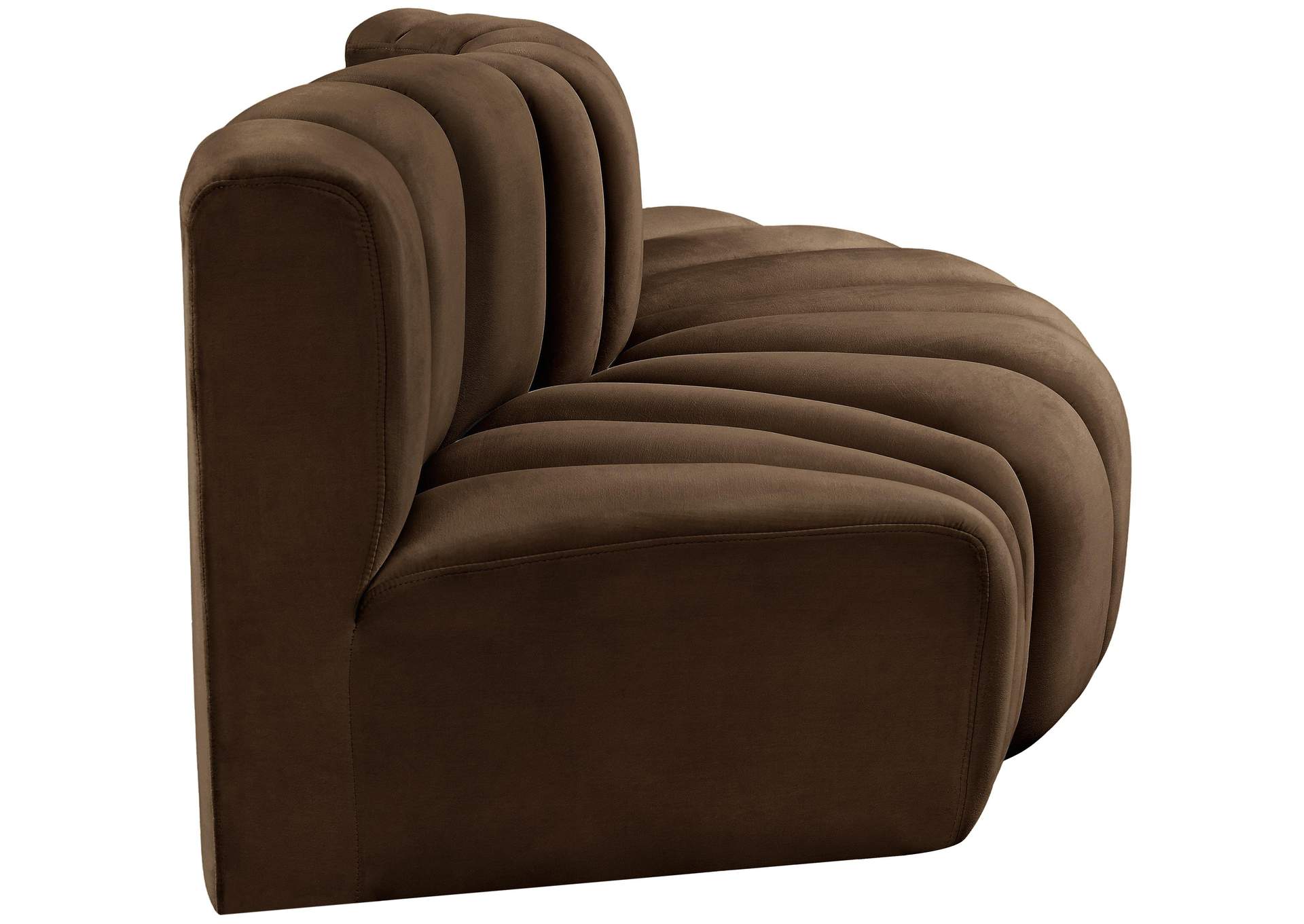 Arc Brown Velvet Modular Sofa,Meridian Furniture