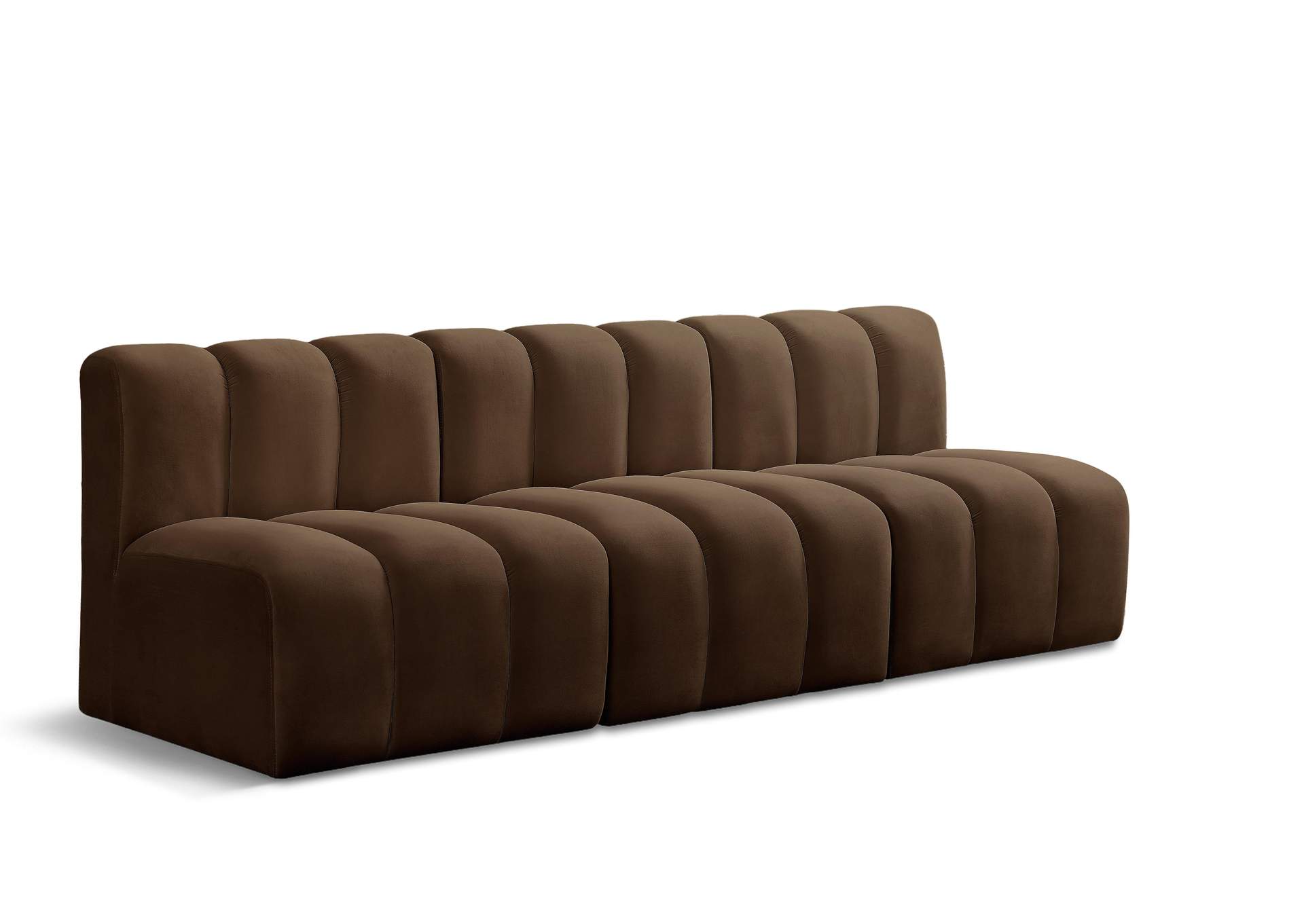 Arc Brown Velvet Modular Sofa,Meridian Furniture