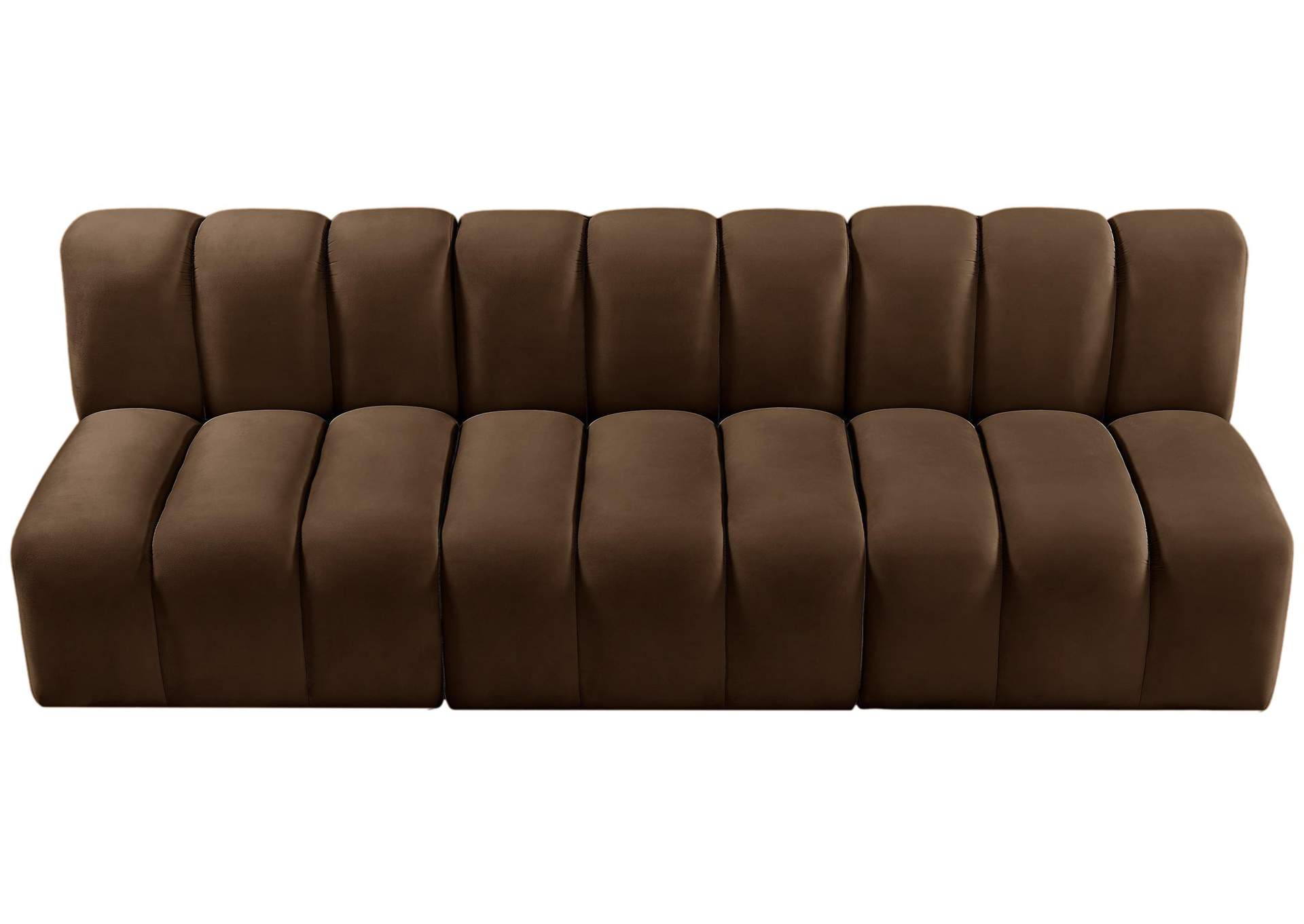 Arc Brown Velvet Modular Sofa,Meridian Furniture