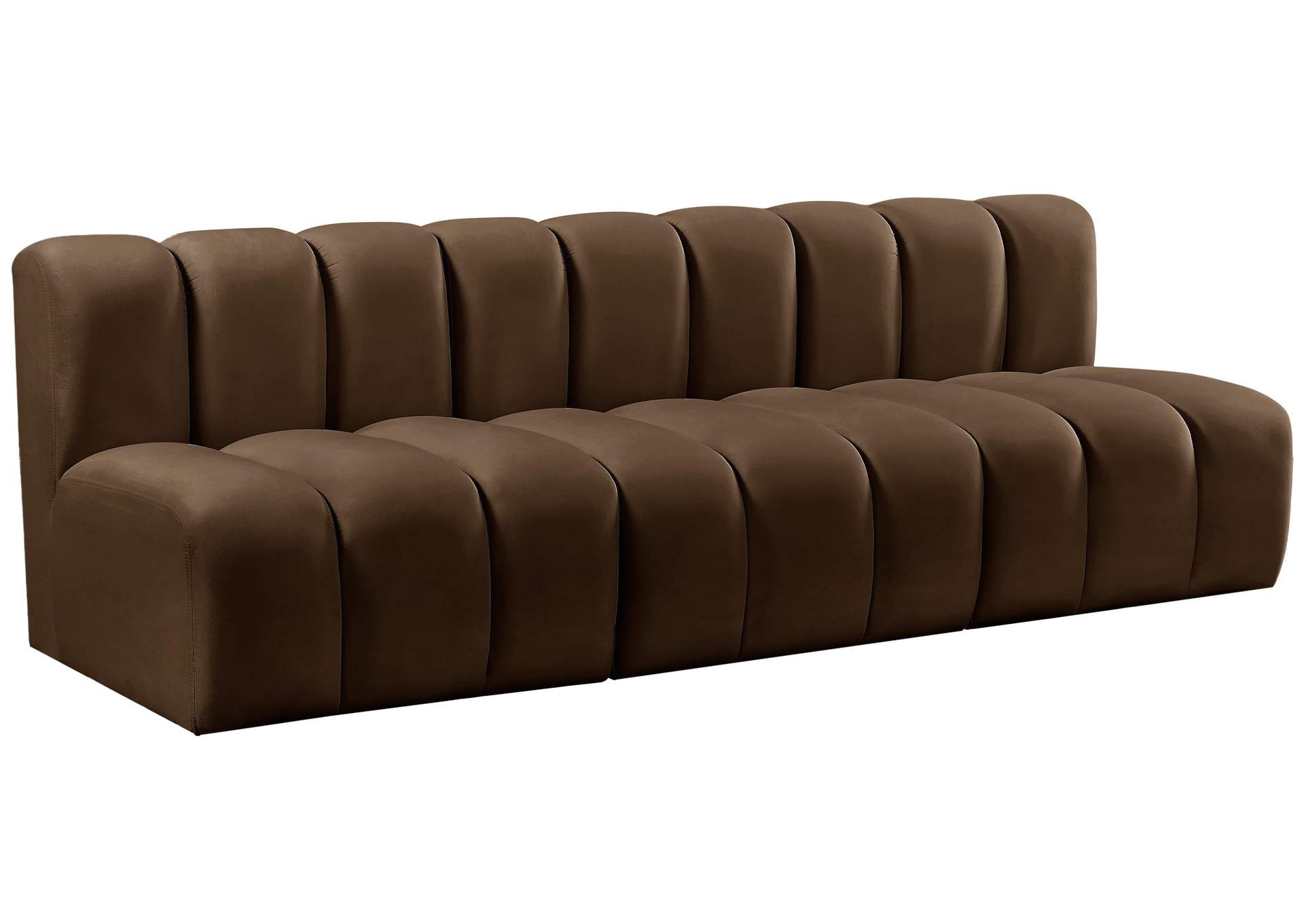 Arc Brown Velvet Modular Sofa,Meridian Furniture