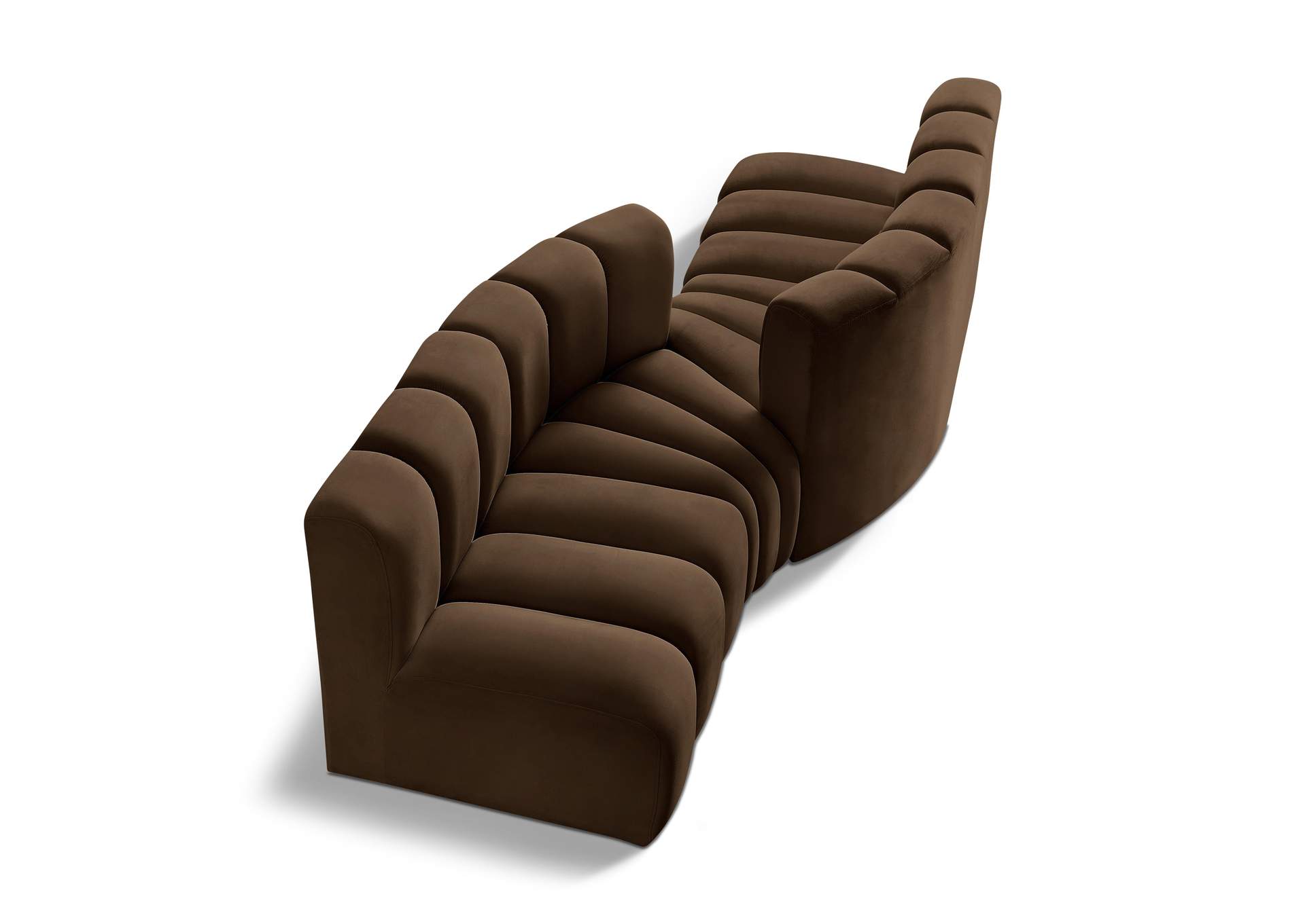 Arc Brown Velvet Modular Sofa,Meridian Furniture