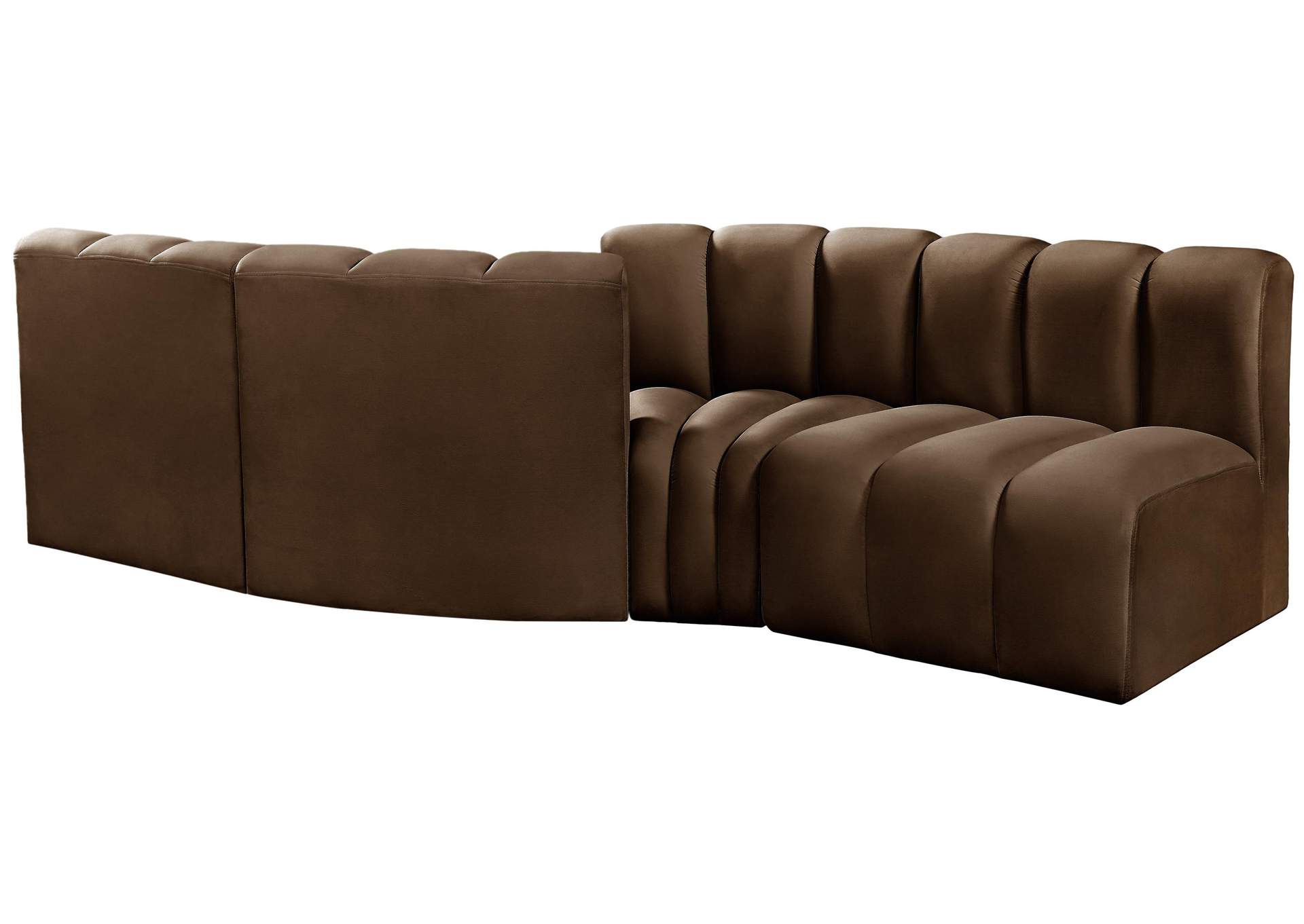 Arc Brown Velvet Modular Sofa,Meridian Furniture